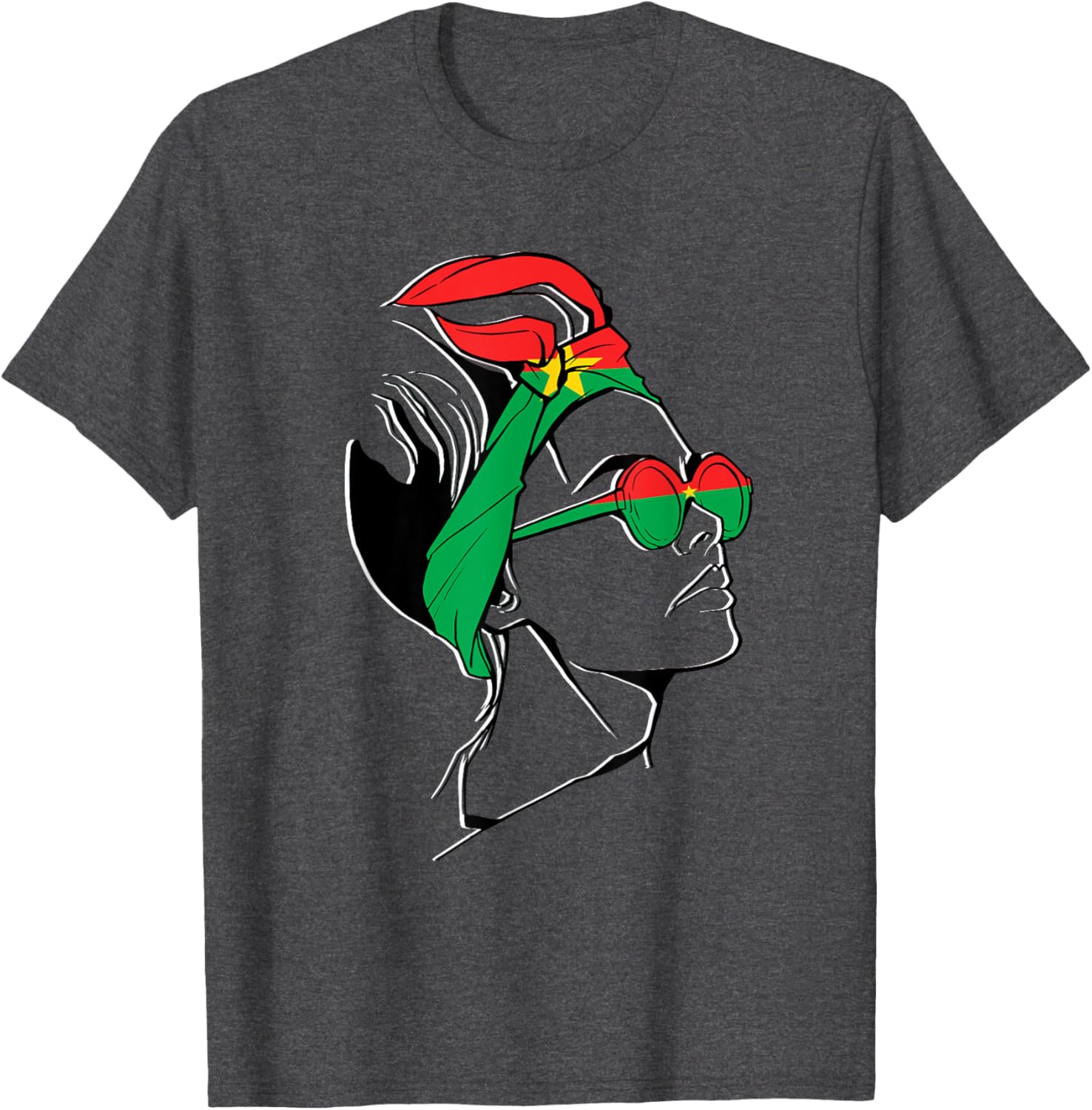 Burkina Faso Pride T-Shirt with Headscarf Design for Women - 26