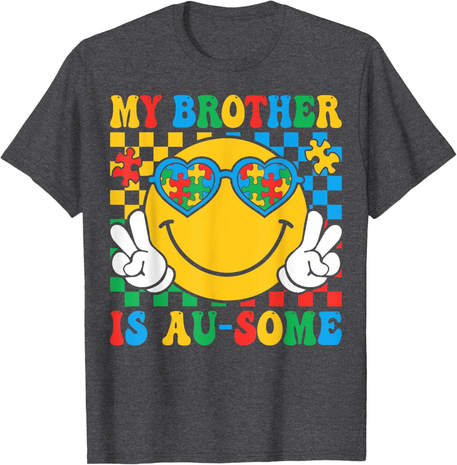 My Brother Is Awesome Autism Awareness T-Shirt for Sisters and Kids - 5