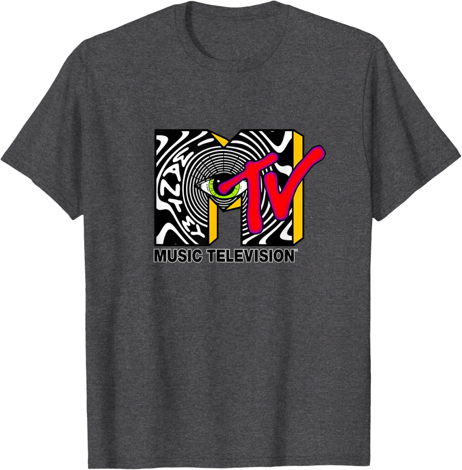 MTV Psychedelic Eye Logo T-Shirt – Unique Optical Illusion Artwear - 17