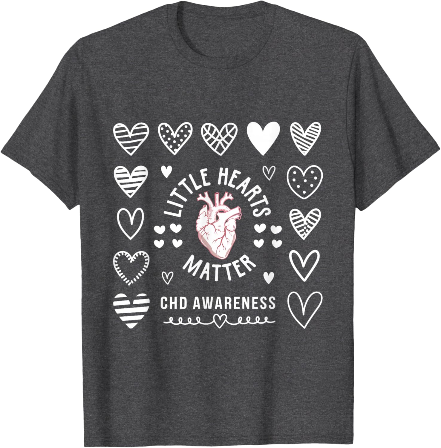 Heart Anatomy Valentine CHD Awareness T-Shirt for Heart Health Support - 1