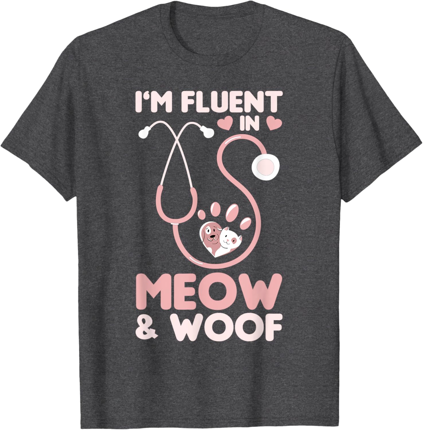 Cute Veterinary Design Stethoscope Paw Vet Tech T-Shirt for Animal Lovers - 6