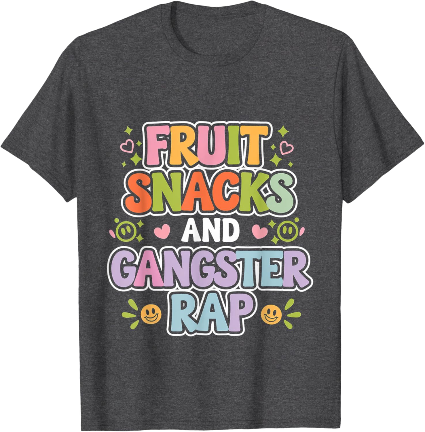Fun Fruit Snacks and Gangster Rap Kid-Friendly Humor T-Shirt for Kids - 1