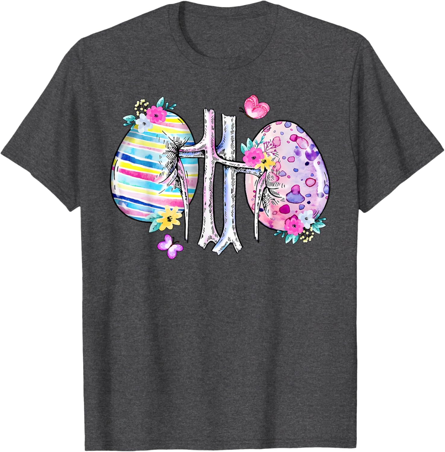 Floral Kidney Easter Egg T-Shirt for Dialysis Nurses and Technicians - 2
