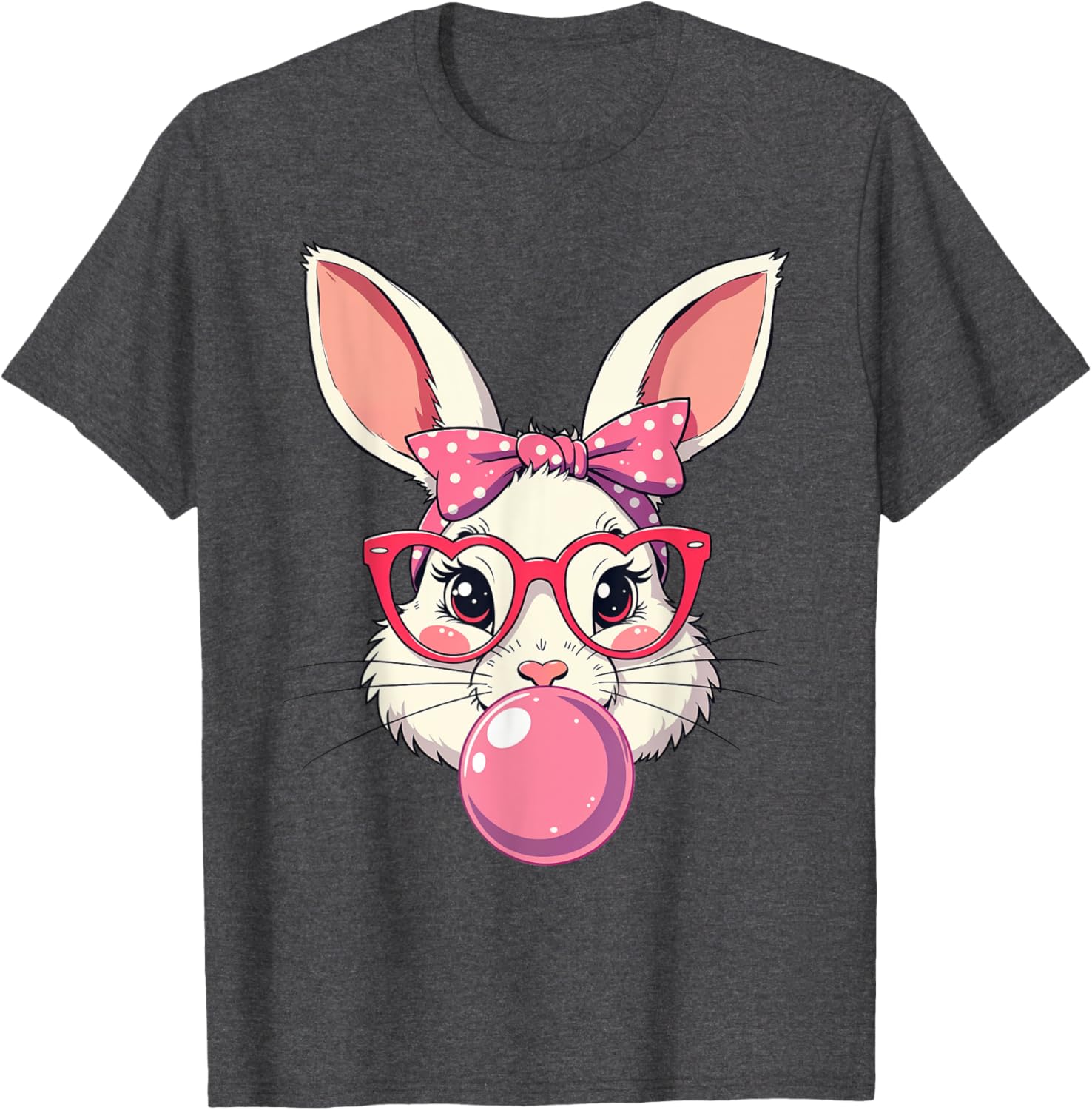 Cute Bunny Face Bow T-Shirt for Easter Fun - Kids and Adults Available - 1