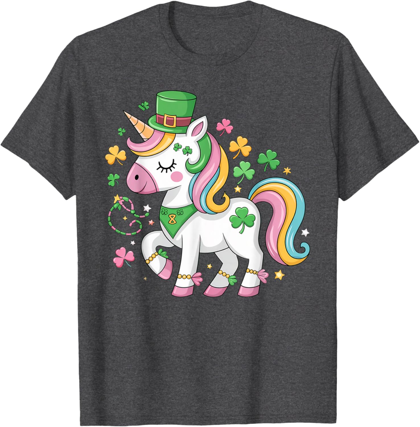 Cute Girls St Patricks Day Unicorn Shamrock Lepricorn T-Shirt for Kids - 12