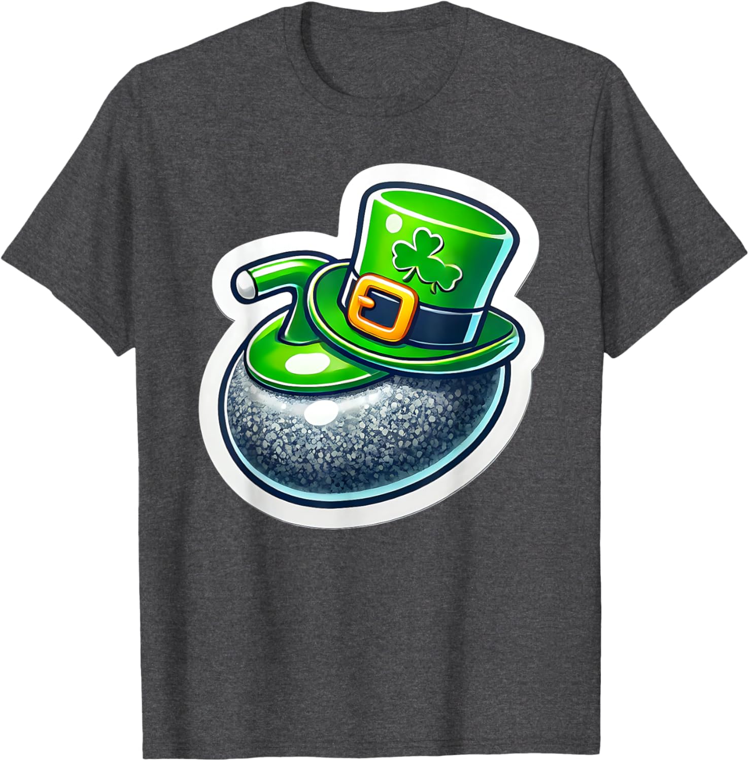 St. Patrick's Day Curling Stone Hat Irish Spirit Funny T-Shirt for Fun - 22