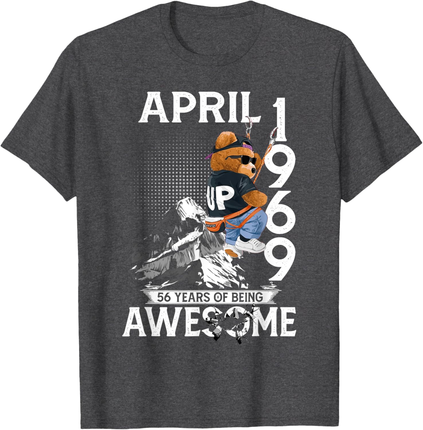 56th Birthday Bear T-Shirt for Real Legends Born April 1969 - 15