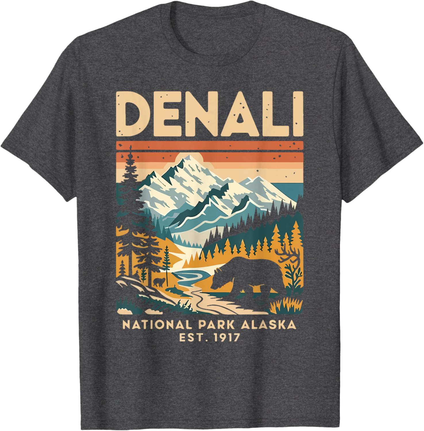 Vintage Denali National Park T-Shirt for All Ages - Men's, Women's, Kids' Apparel - 24