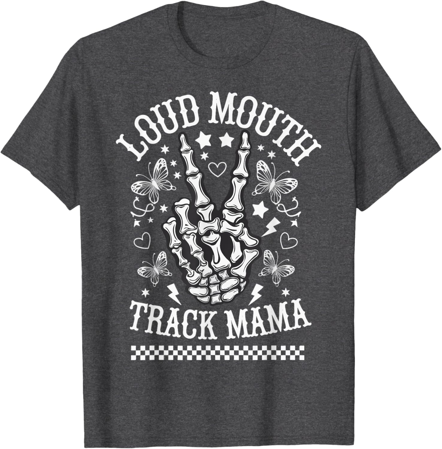 Fun Loud Mouth Track Mama T-Shirt for Stylish Moms on the Go - 18