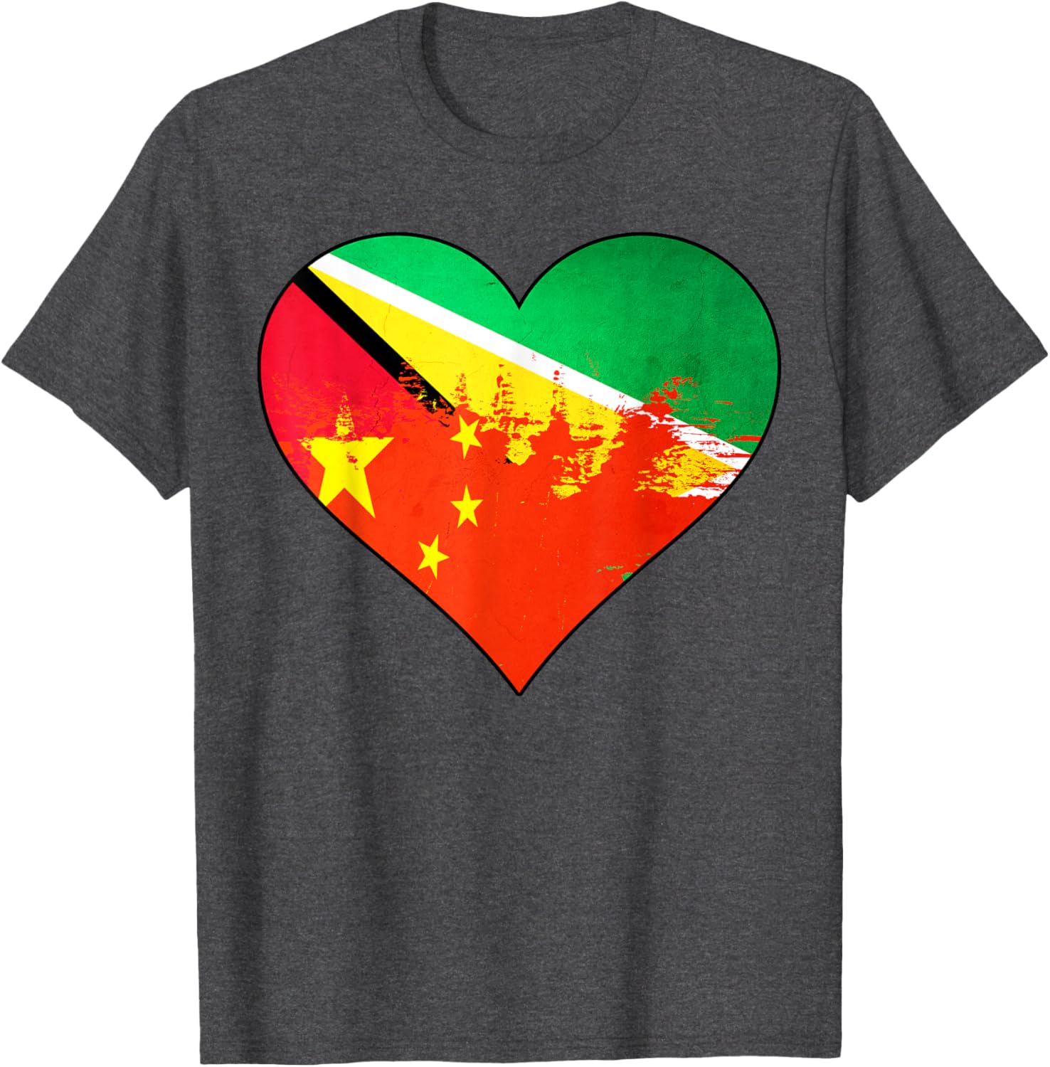 Guyanese and Chinese Heritage Flag T-Shirt for Cultural Pride and Style - 13