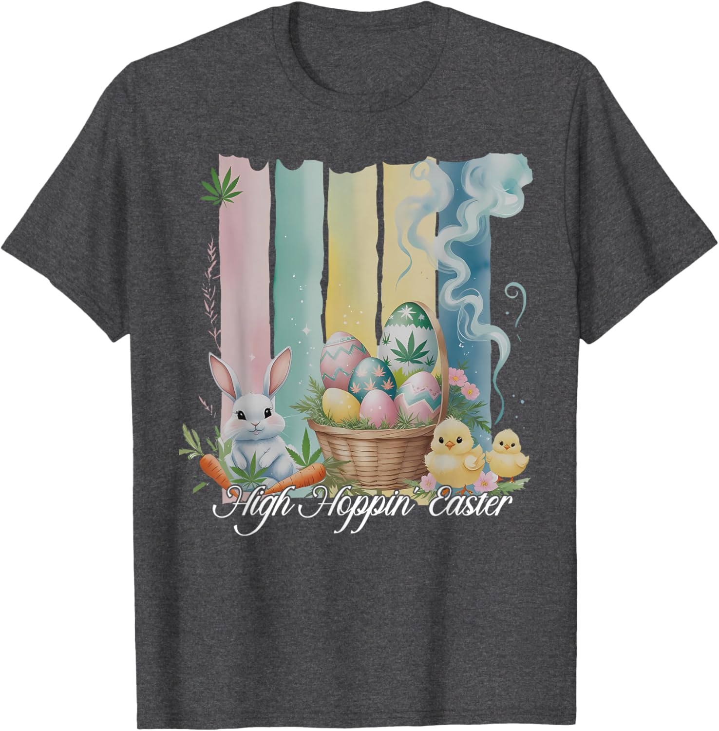 Easter Bunny Eggs Flower Cannabis Weed Stoner T-Shirt for Fun Loving Fans - 7