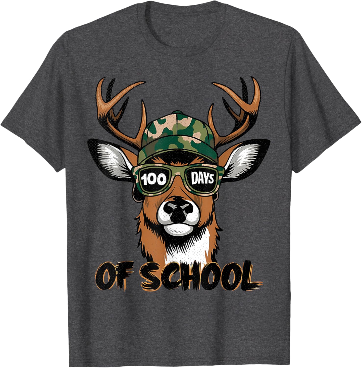 100 Days of School Deer Hunting T-Shirt for Kids Fun and Stylish - 13