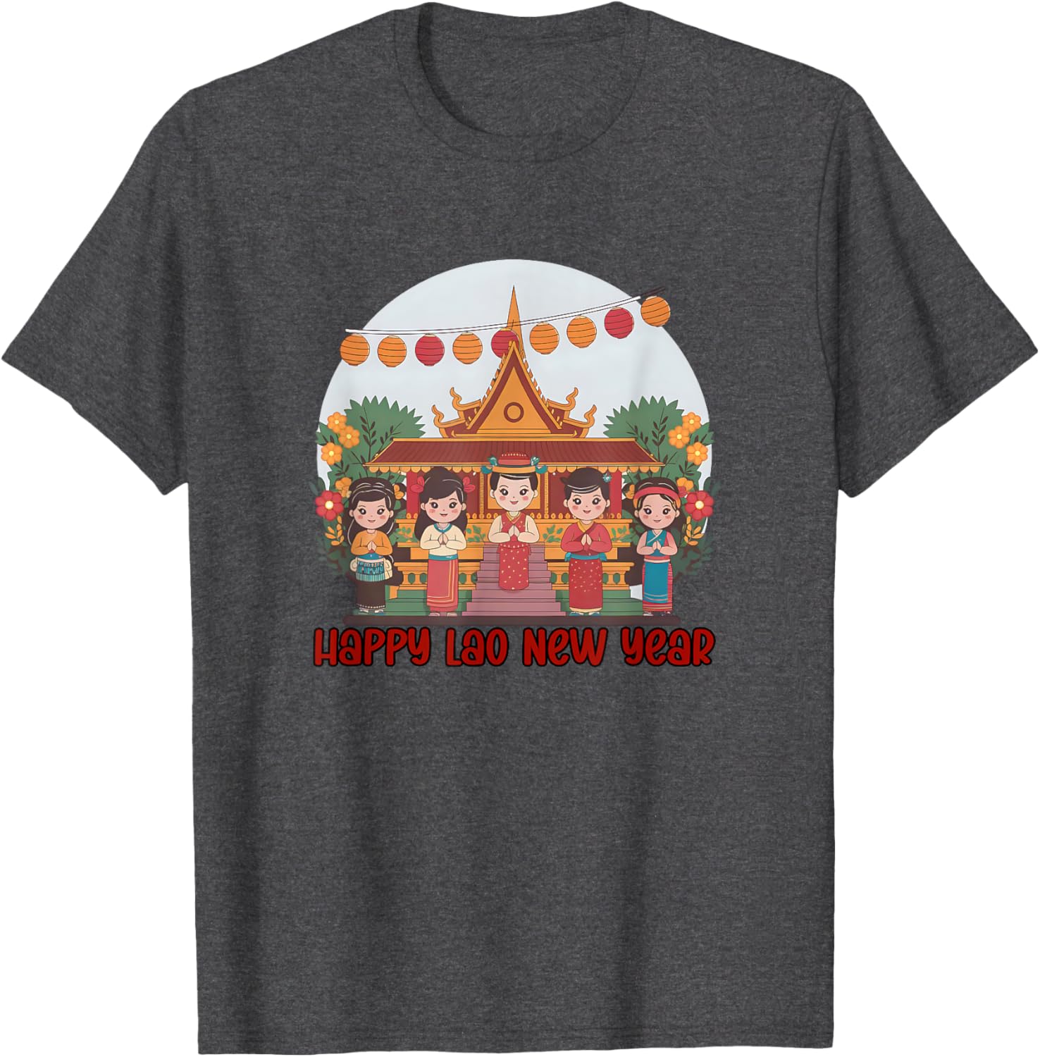 Happy Lao New Year T-Shirt for Pi Mai Celebrations - Laotian Style Apparel - 1