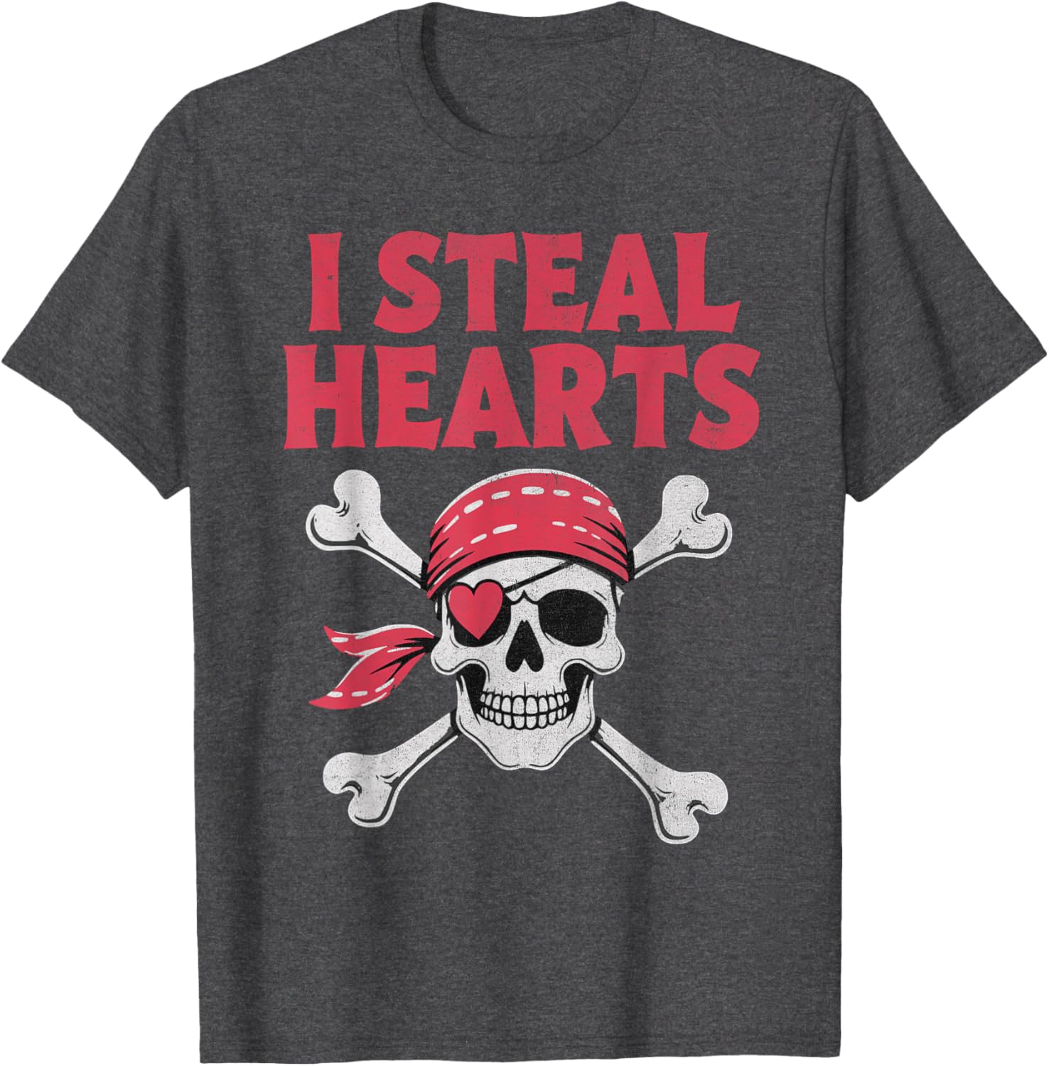 I Steal Hearts Pirate Skull T-Shirt for Kids - Perfect Valentine's Gift - 7