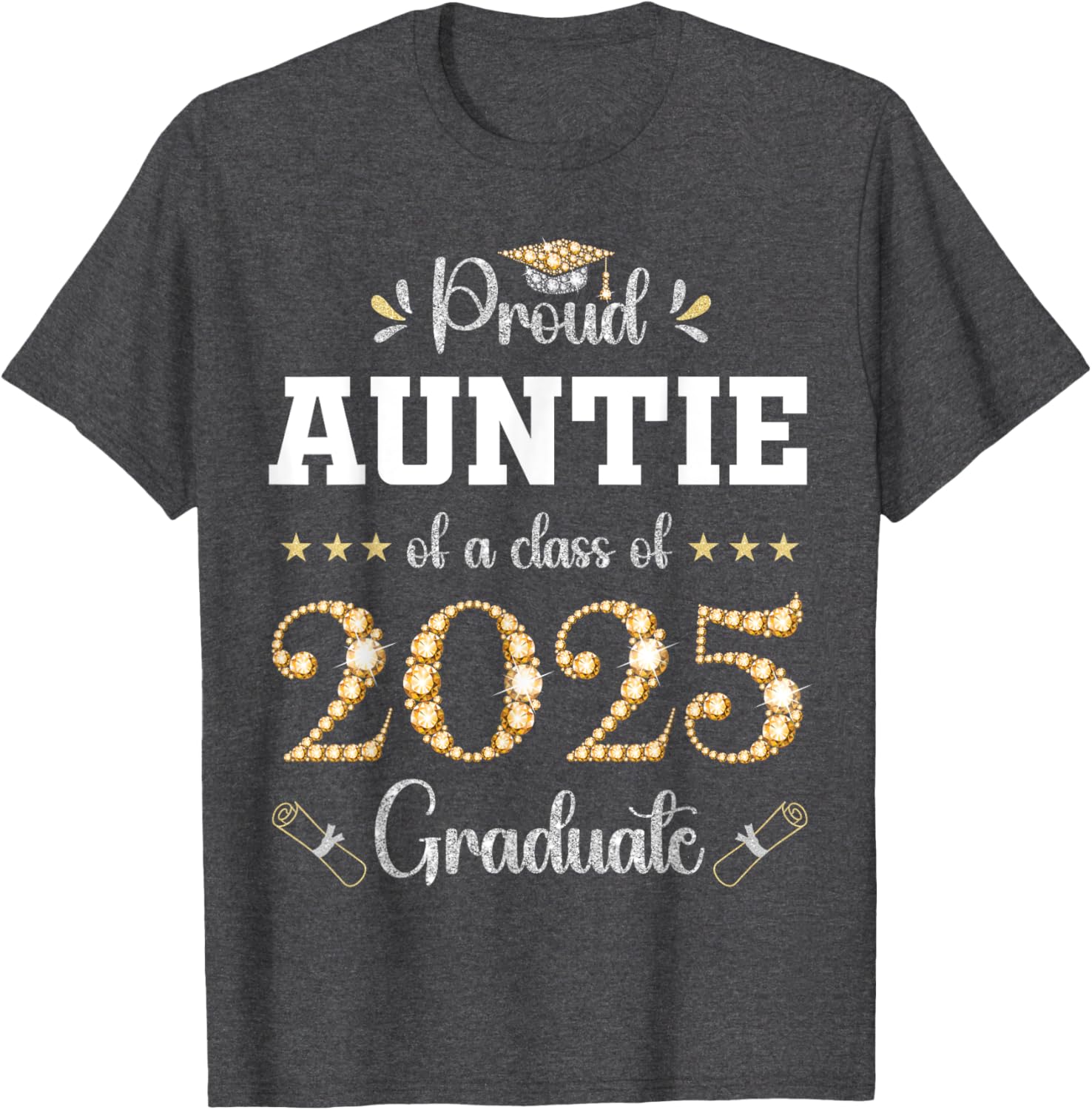 Proud Auntie of 2025 Graduate Graduation T-Shirt for Celebrating Achievements - 4