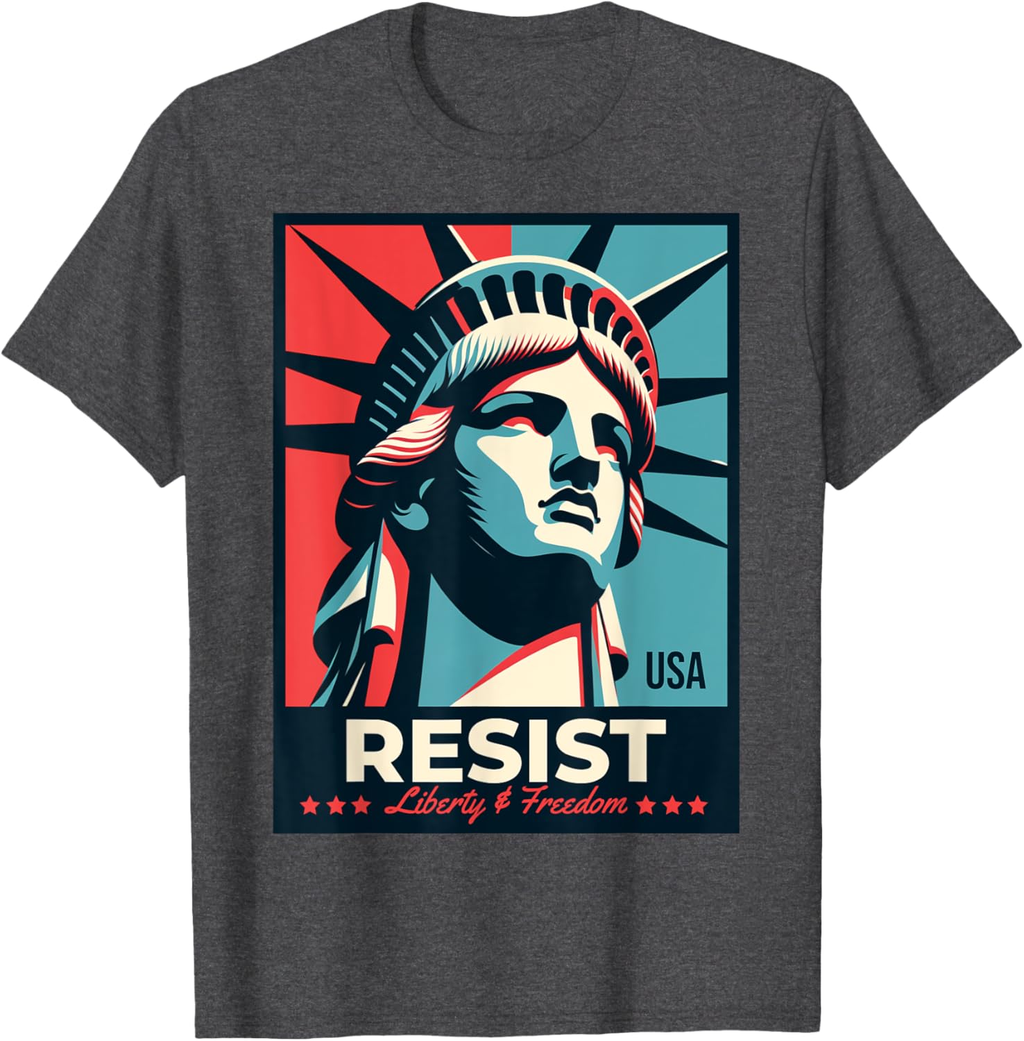 Resist T-Shirt with Statue of Liberty Design - Stylish Activist Apparel - 15