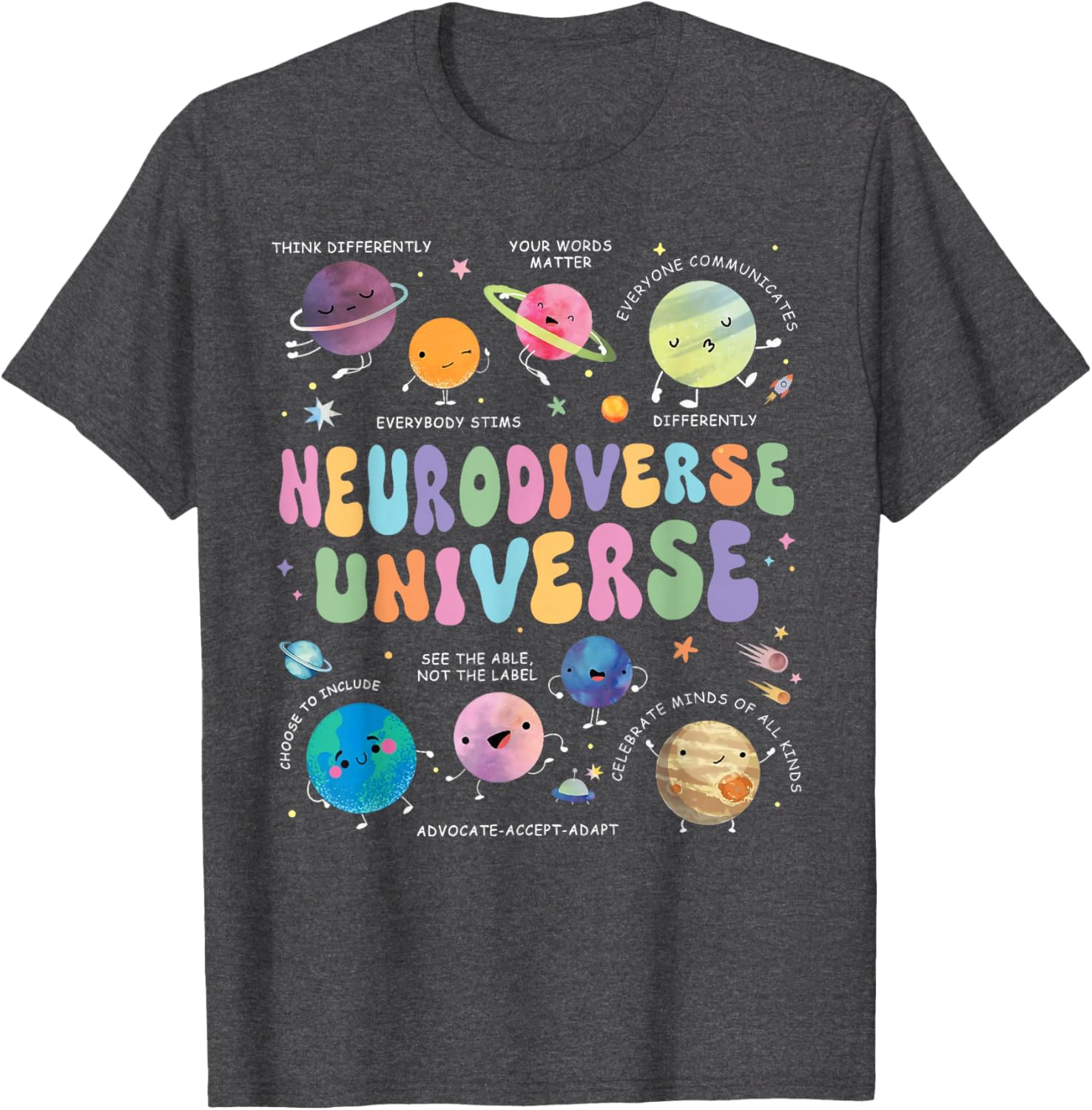 Neurodiverse Universe Autism Awareness T-Shirt for Understanding and Acceptance - 3