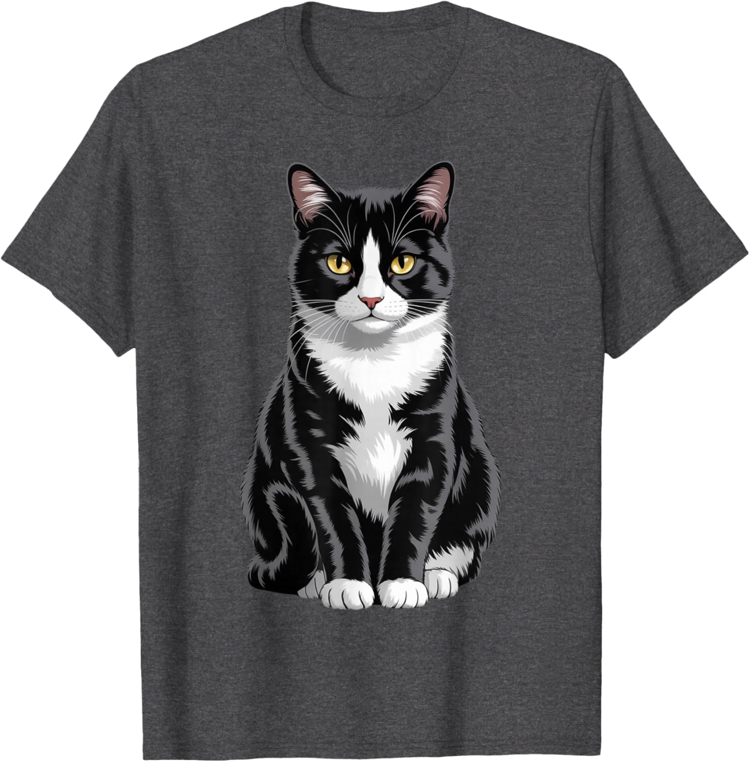 Majestic Tuxedo Cat Art T-Shirt for Cat Lovers - Unisex Kids and Adults - 19