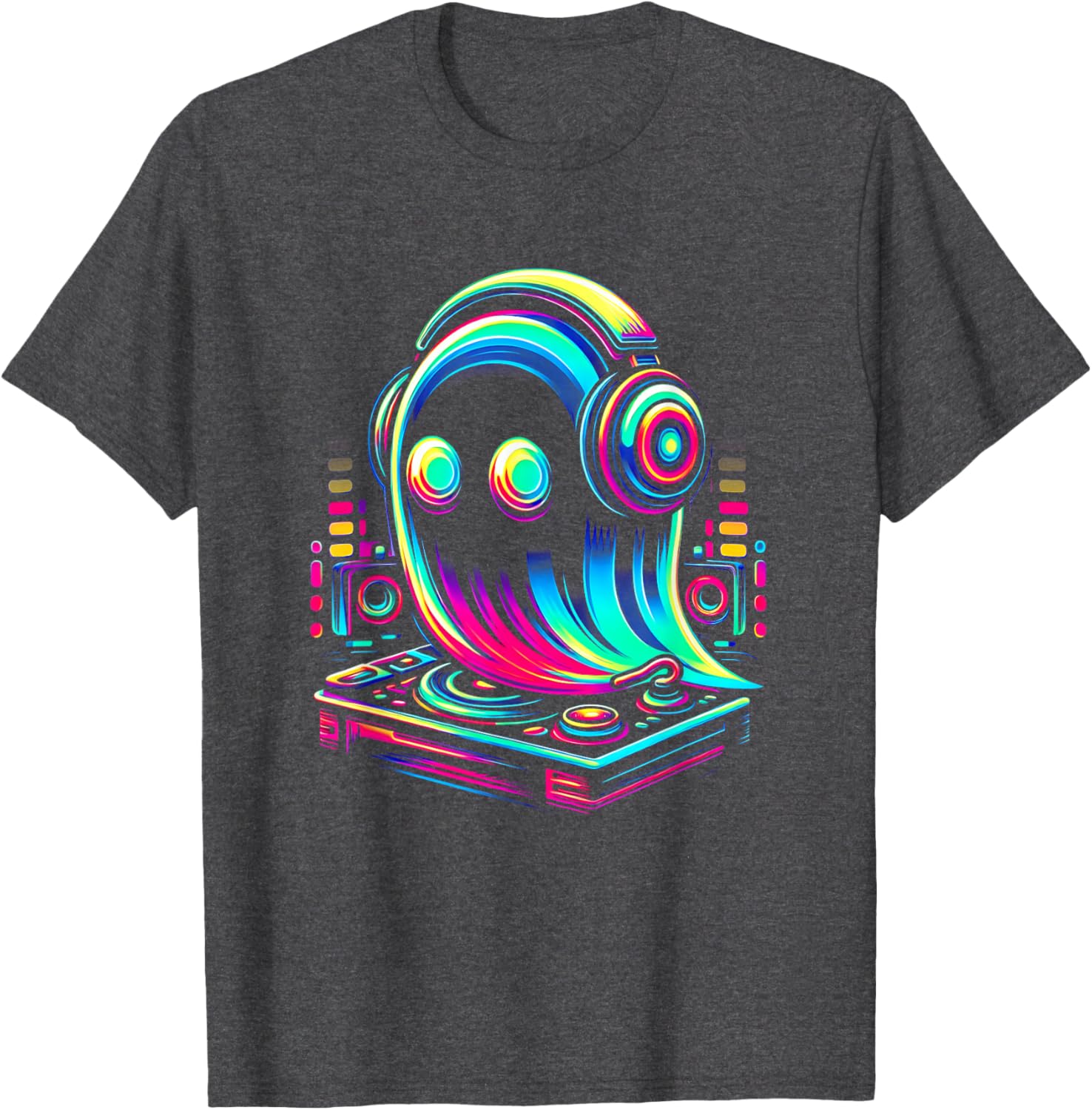 Ghost Optical EDM Rave DJ T-Shirt for House Music Festival Fans - 1