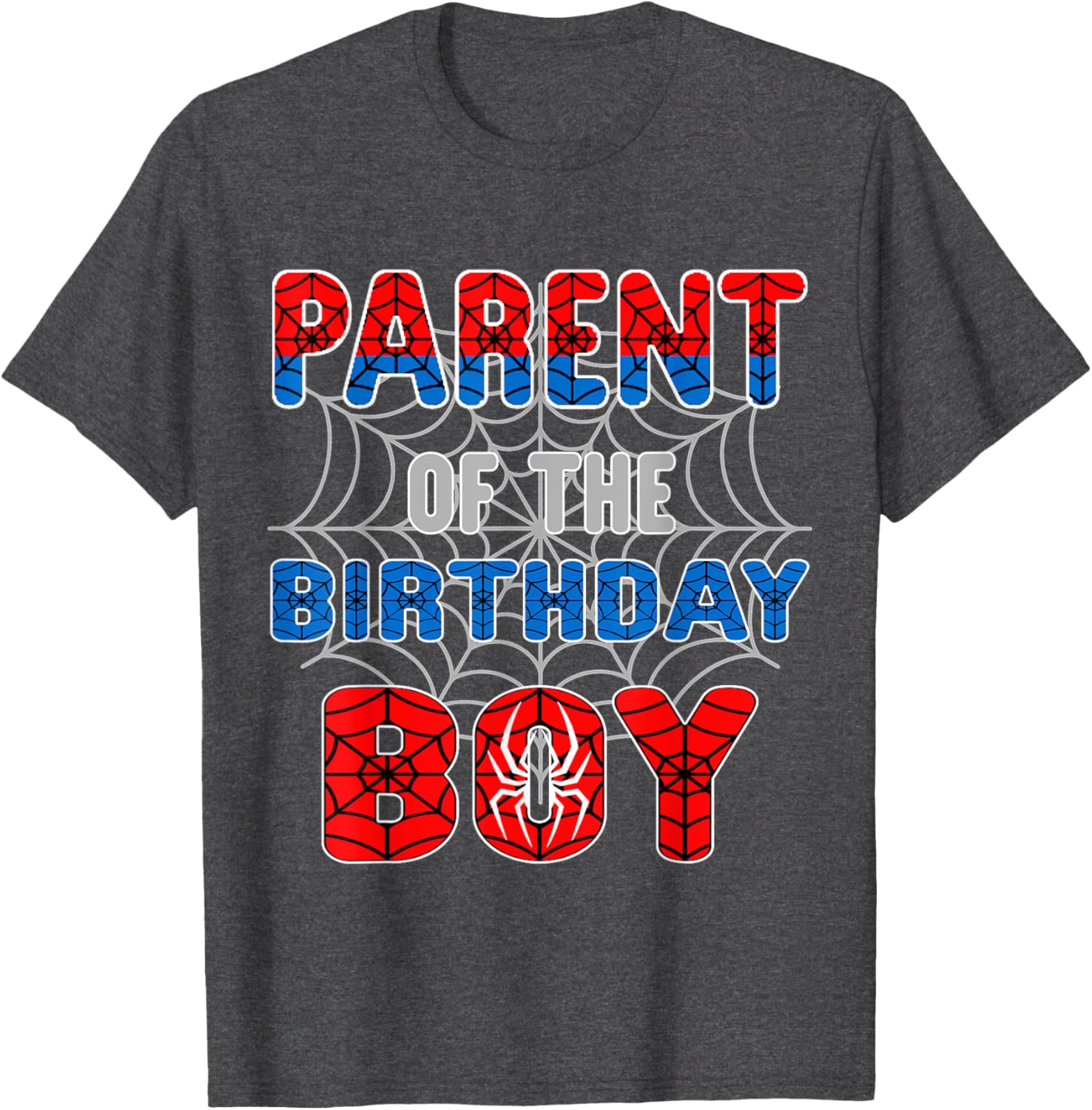 Spider Web Birthday Party T-Shirt for Proud Parents of the Birthday Boy - 9
