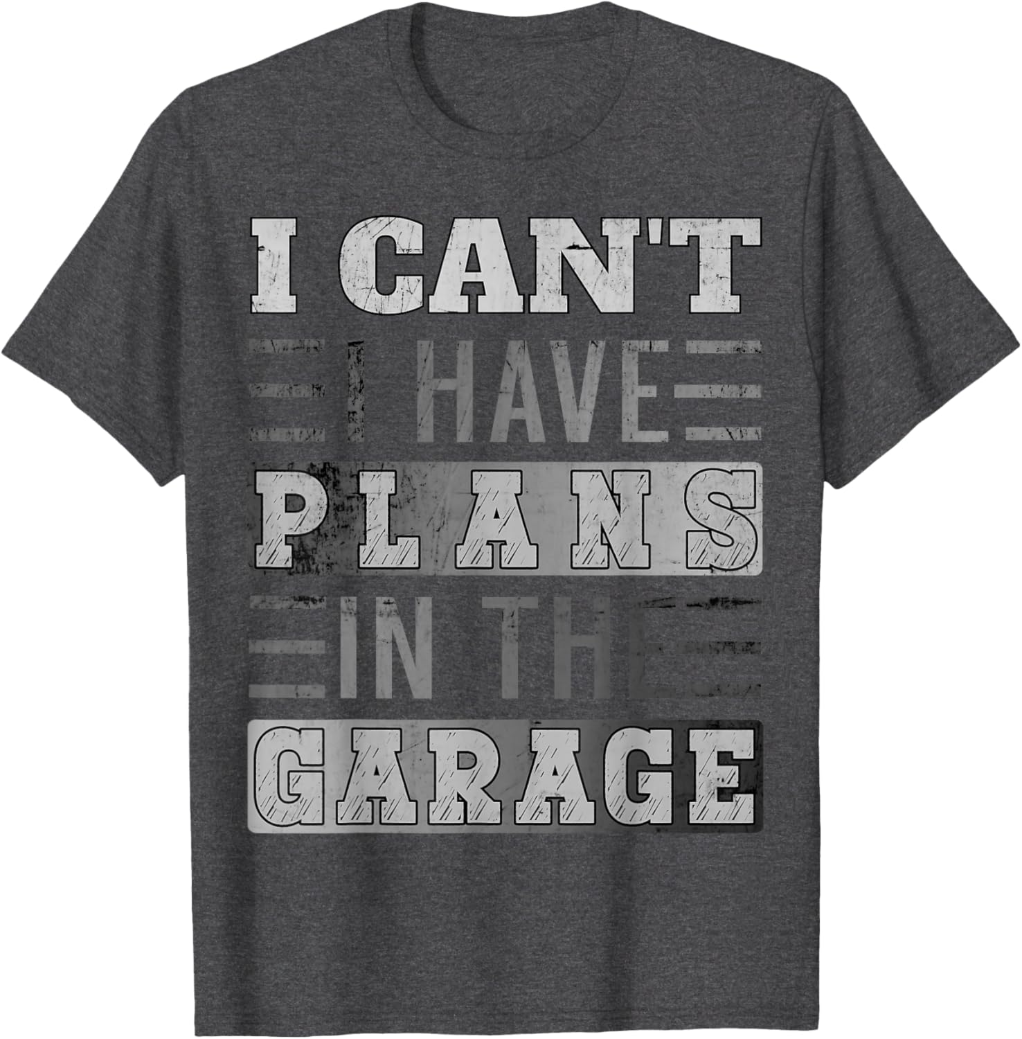 Funny Retro Car Mechanic T-Shirt I Can't I Have Plans In The Garage - 4