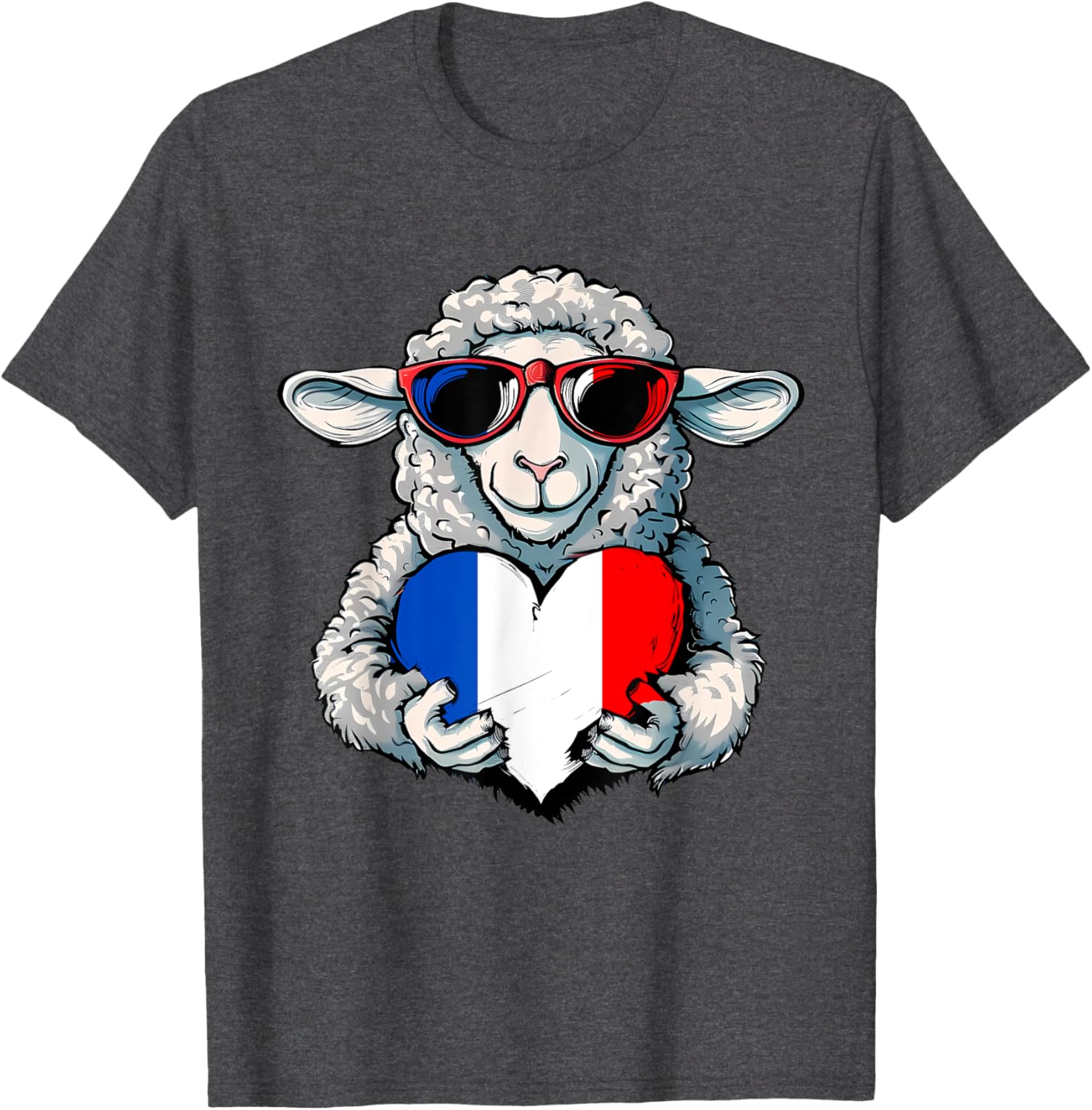 French Pride T-Shirt with France Flag and Sheep Design for Stylish Wear - 23
