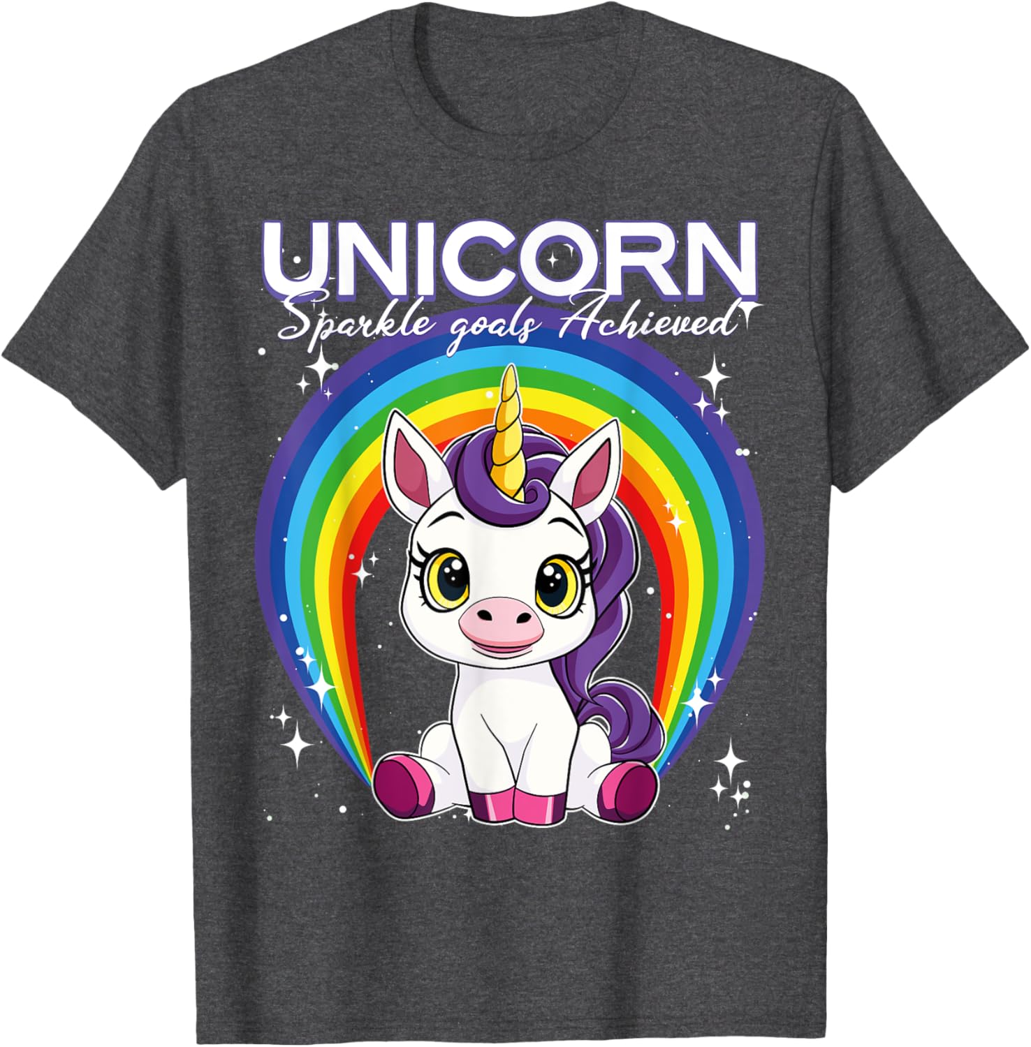 Unicorn Sparkle Goals Achieved T-Shirt for Dreamers and Believers - 16