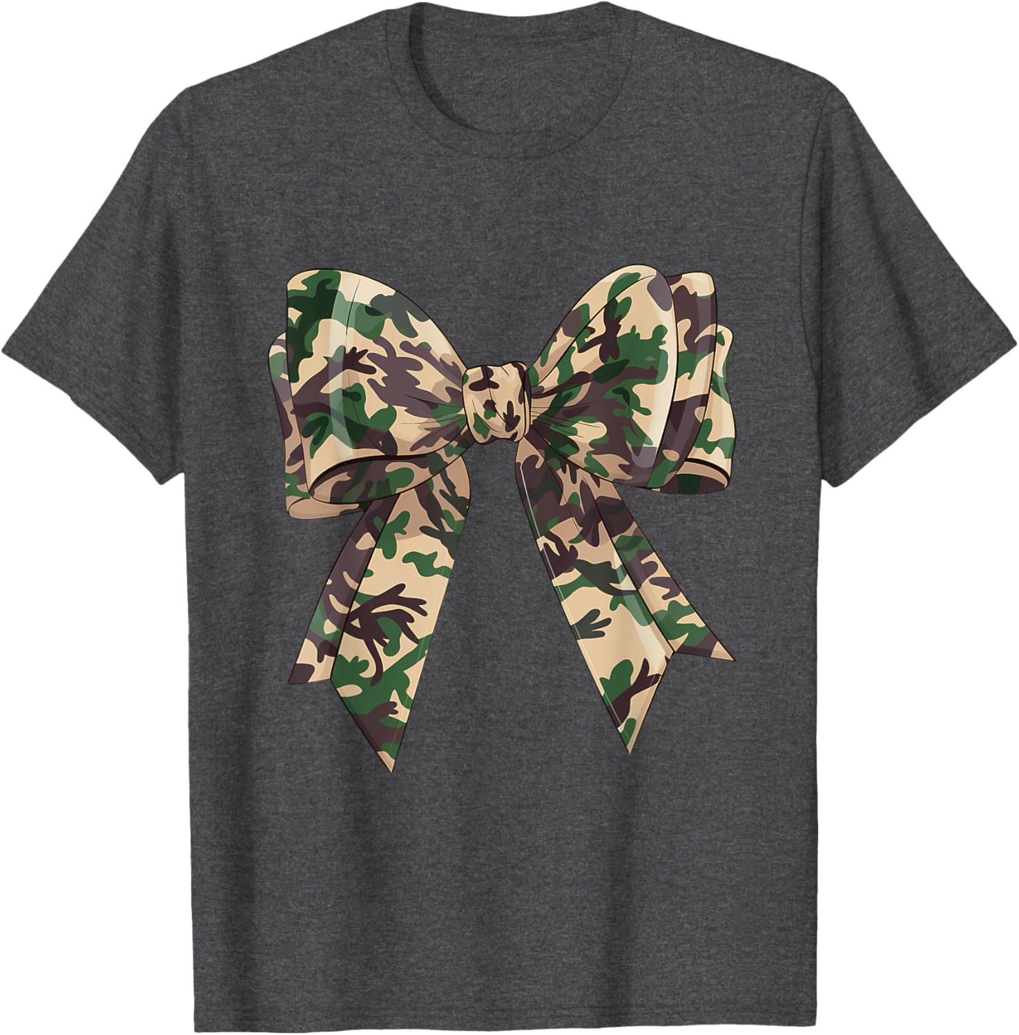 Chic Camouflage Bow Coquette T-Shirt for Hunting Women and Girls - 26