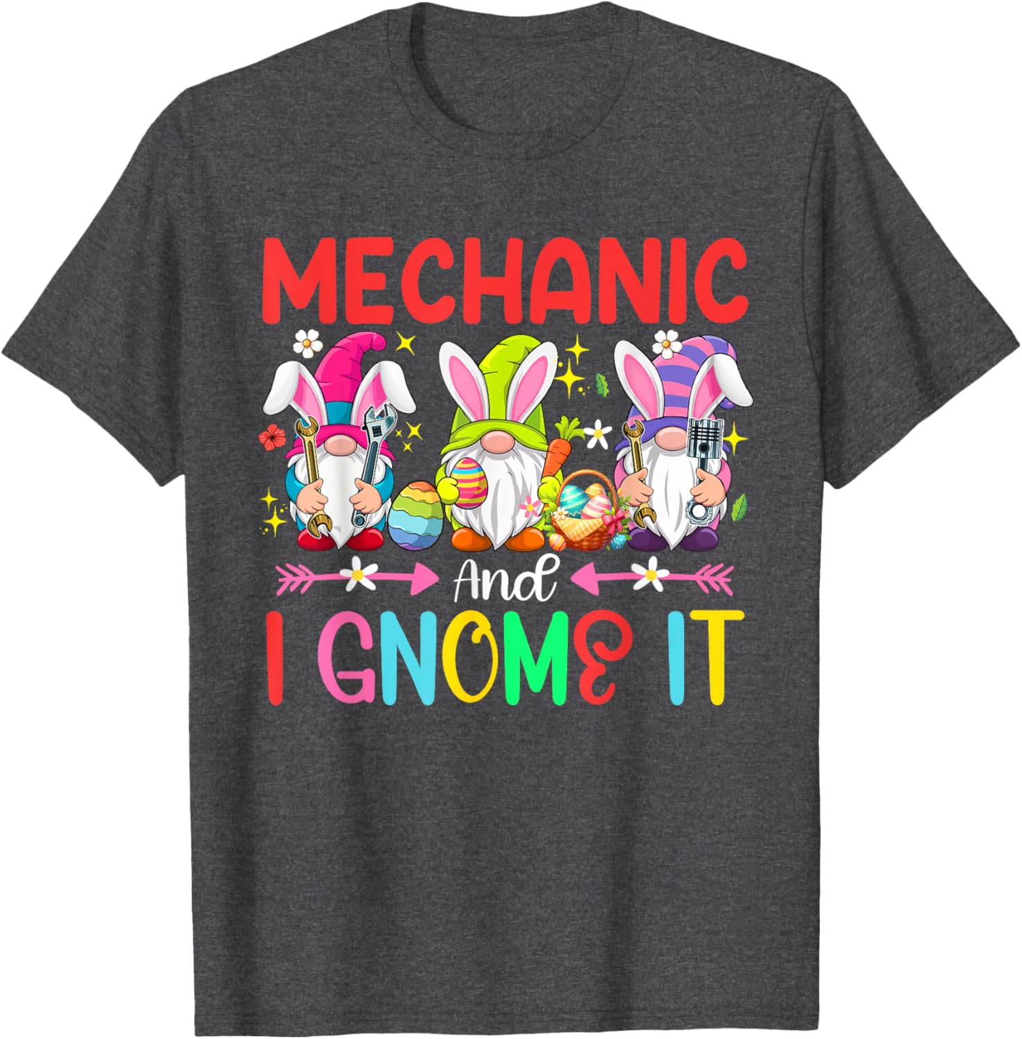 Funny Mechanic and Gnomes Easter Job Team T-Shirt for Gnome Lovers - 9