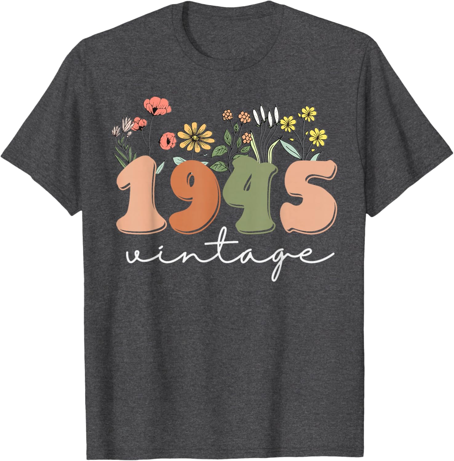 Vintage 1945 80th Birthday Wildflower Tee for Women - Unique Gift Idea - 15