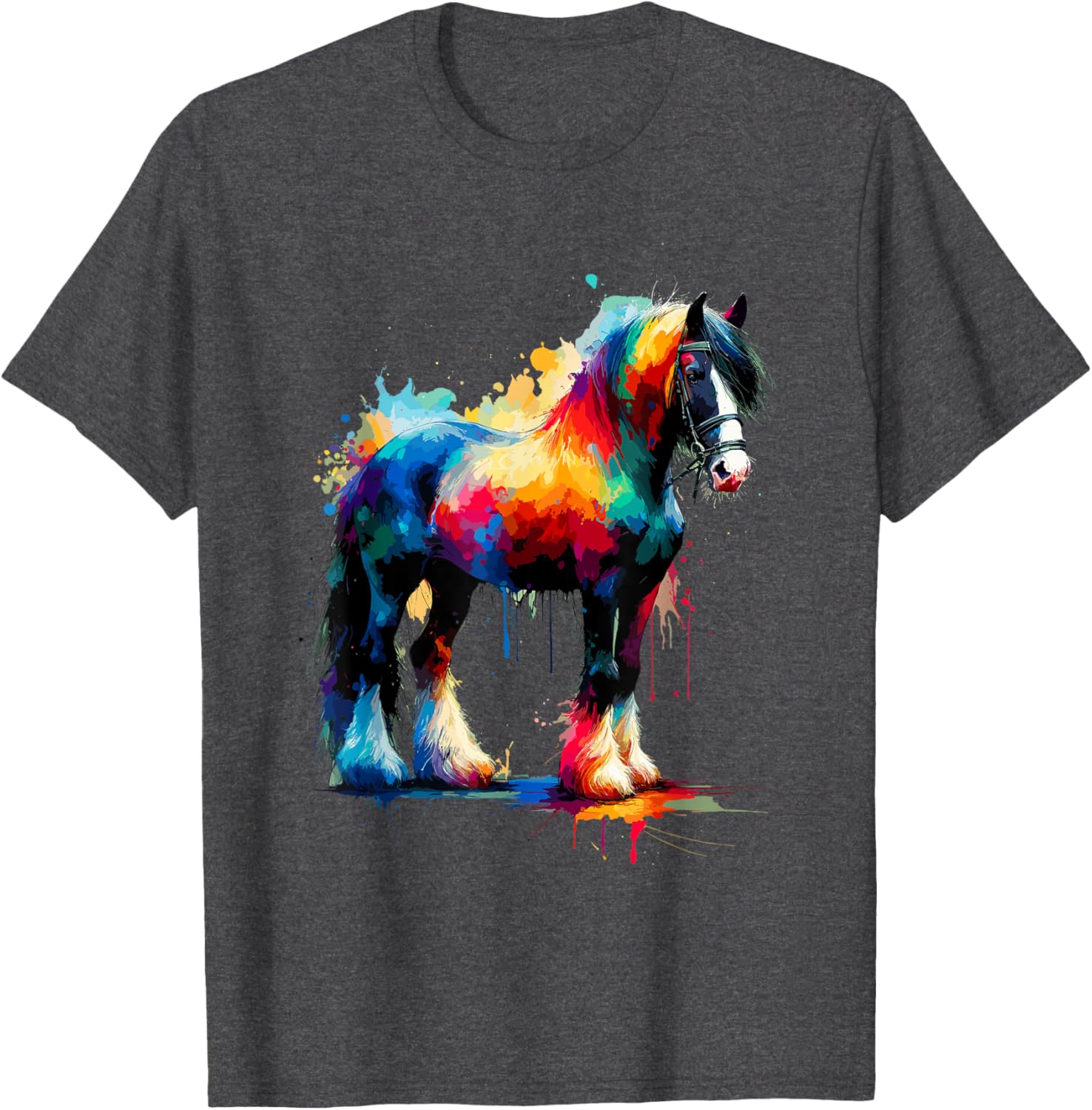 Splash Art Gypsy Vanner Horse T-Shirt for Equestrian Lovers - 12