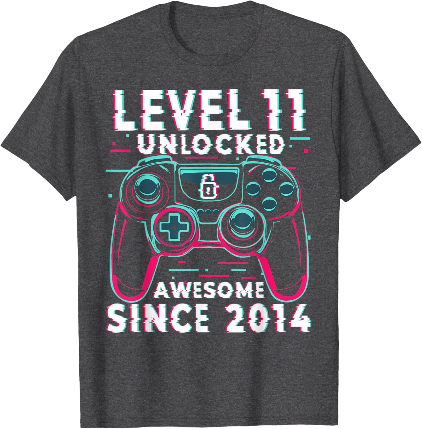 Level 11 Unlocked Gamer Boys T-Shirt for 11th Birthday Celebration - 1