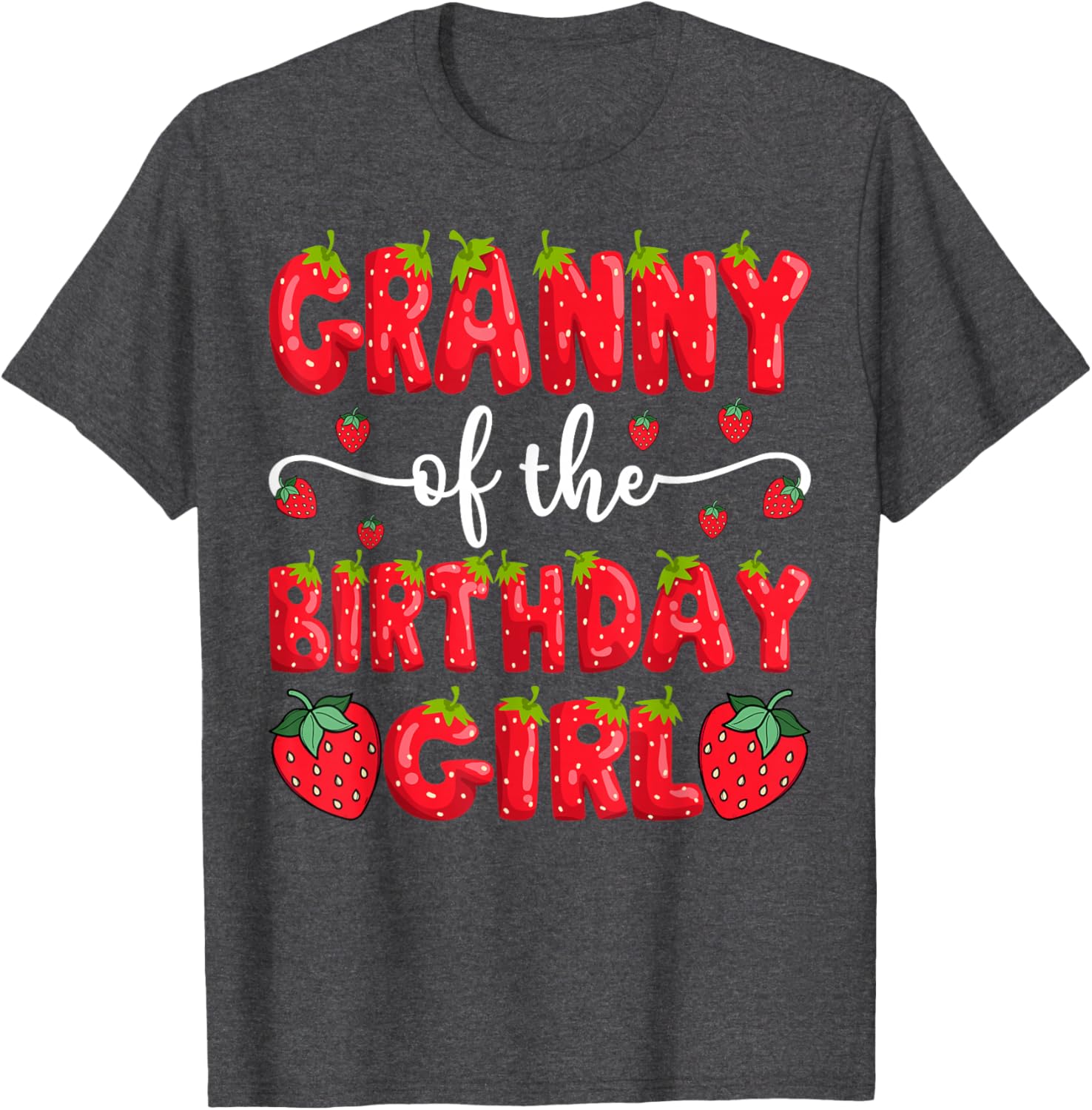 Adorable Granny of the Birthday Girl Strawberry Matching T-Shirt - 1