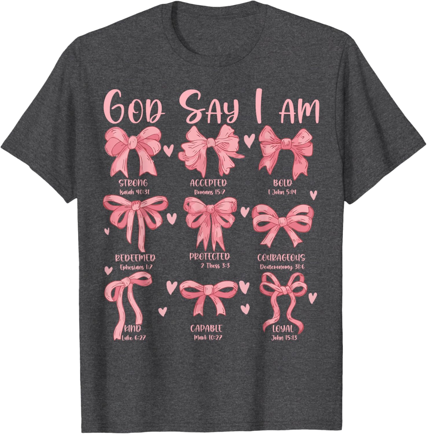 Cute Coquette Bow Christian Girls T-Shirt with Jesus for Church Wear - 8