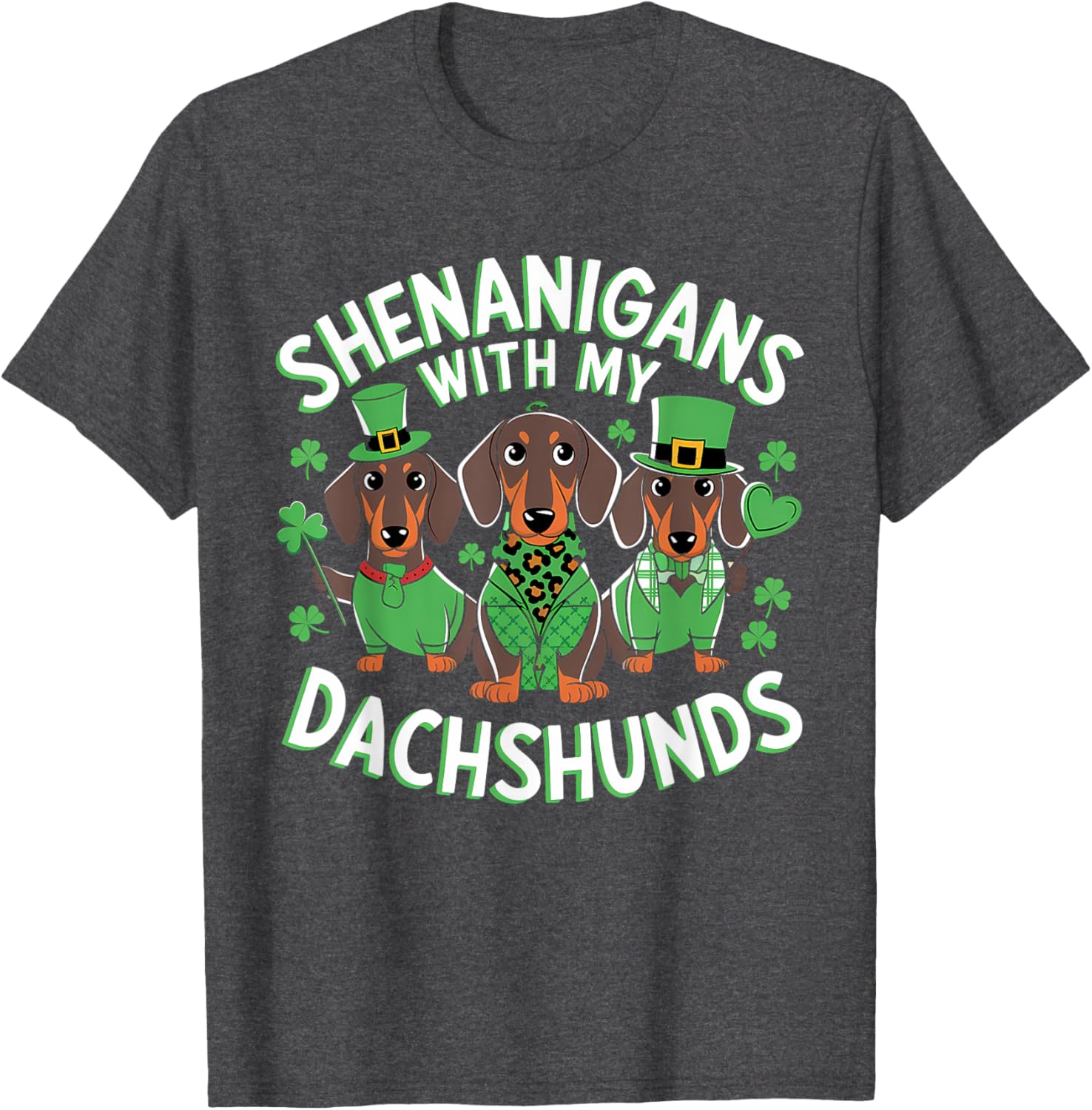 St Patrick's Day Irish Dachshund Shamrock T-Shirt for Dog Lovers - 11
