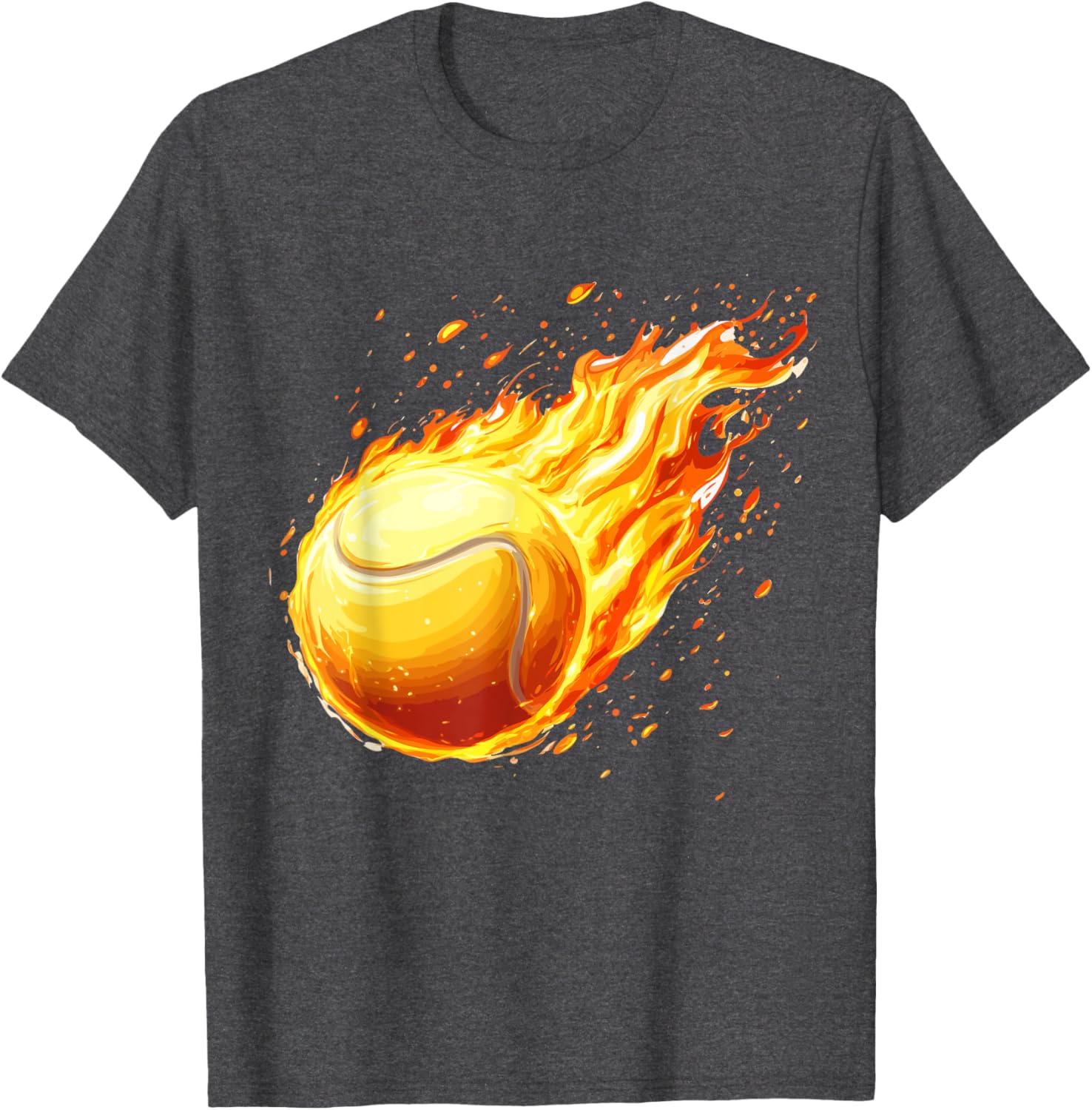 Burning Tennis Ball Fire Tee for Passionate Tennis Players - 6