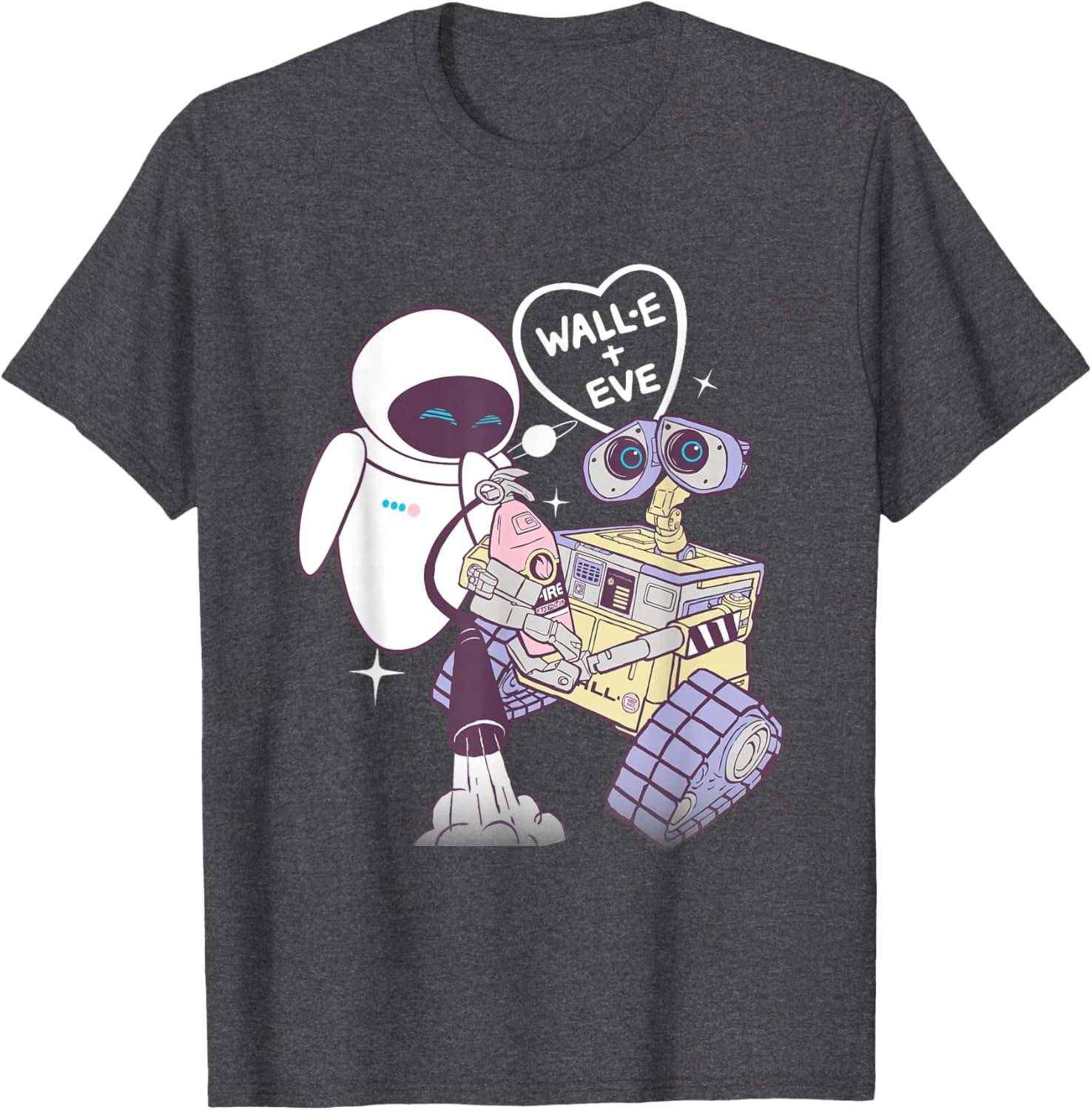 Disney Wall-E and EVE Valentine's Day Love Heart T-Shirt for Couples - 5