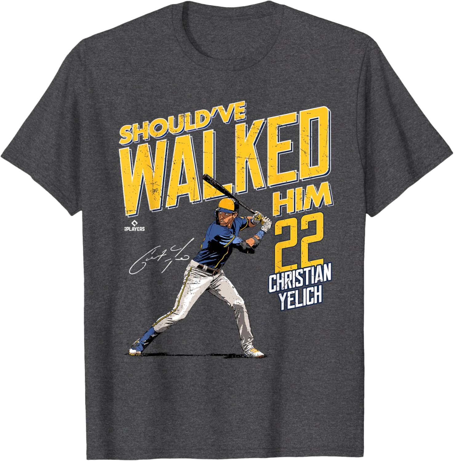 Should've Walked Him Christian Yelich Milwaukee Baseball T-Shirt for Fans - 3