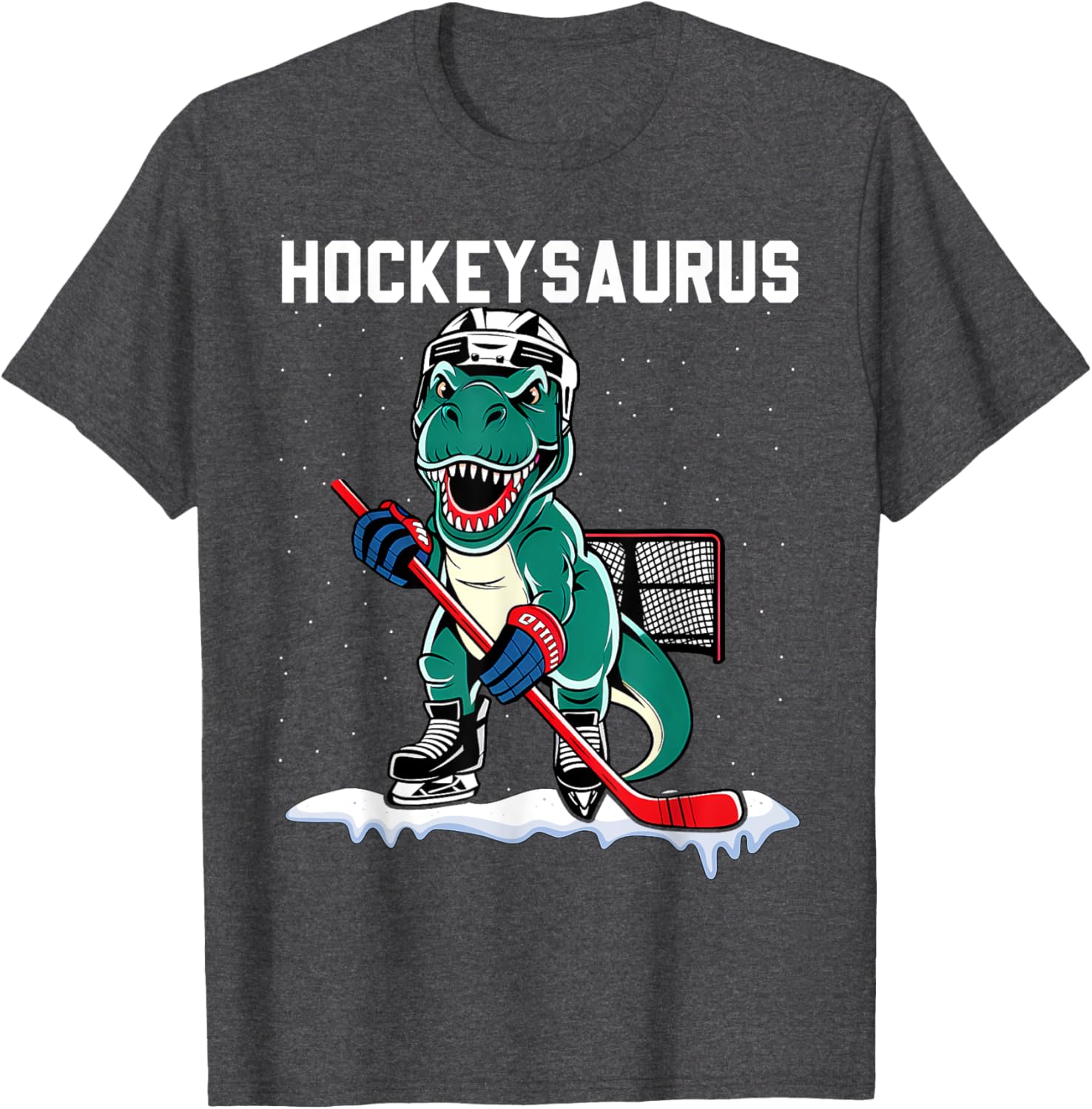 Ice Hockey Dinosaur Kids T-Shirt for Boys - Fun Hockeysaurus Design - 9