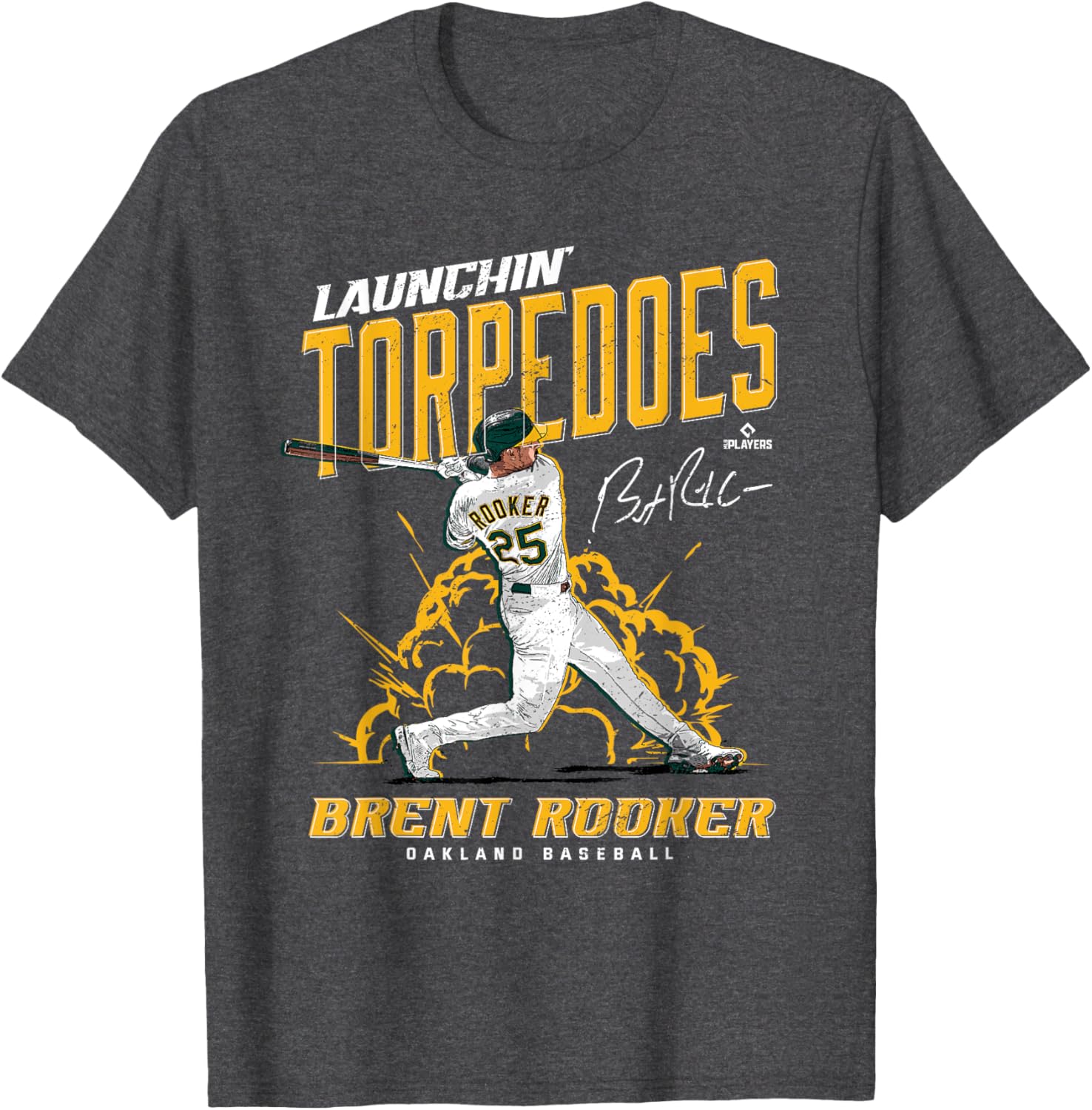 Brent Rooker Launchin' Torpedoes Oakland Baseball T-Shirt for Fans - 5