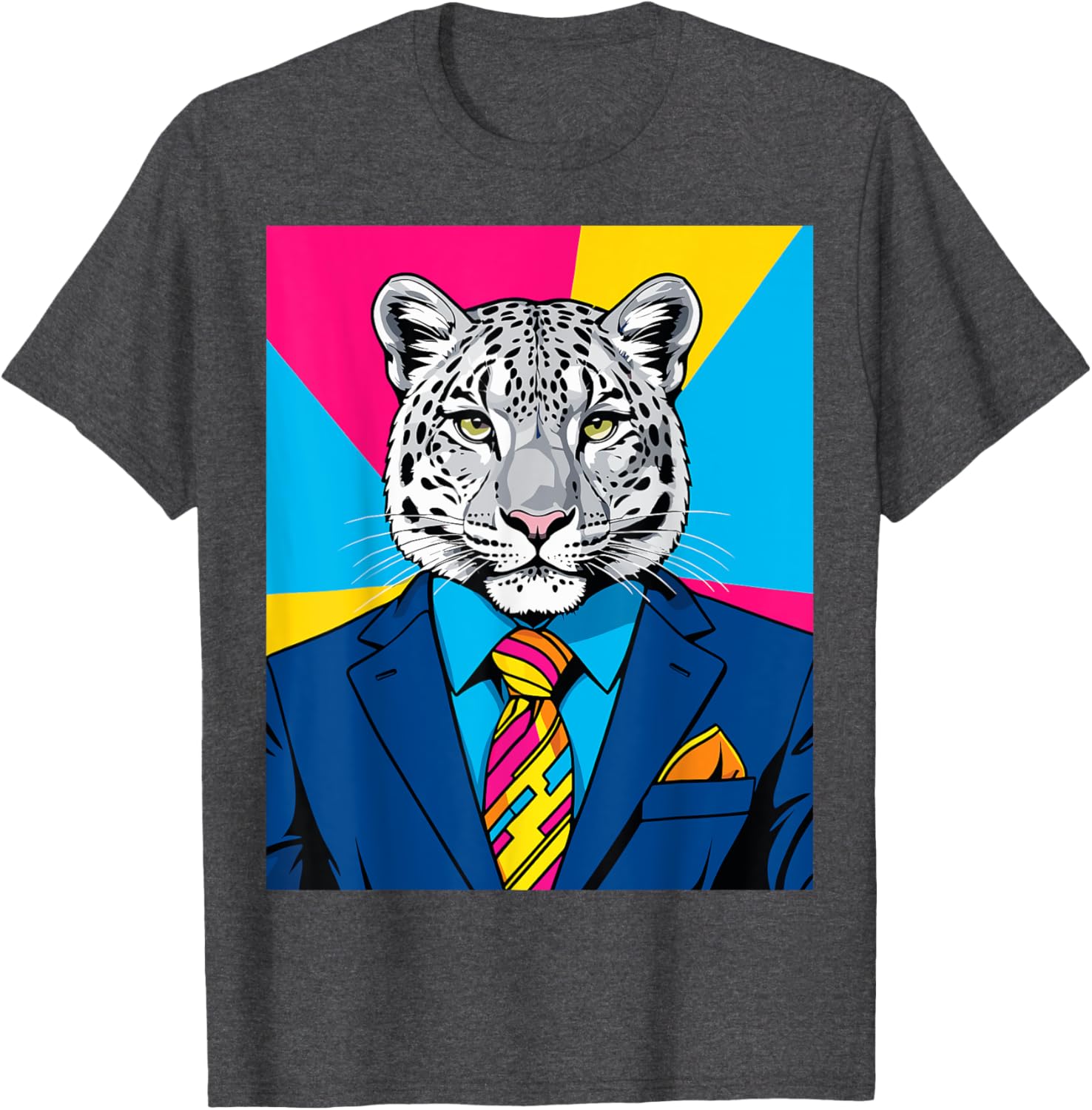 Pop Art Snow Leopard Business Suit T-Shirt Trendy Unique Fashion Wear - 16