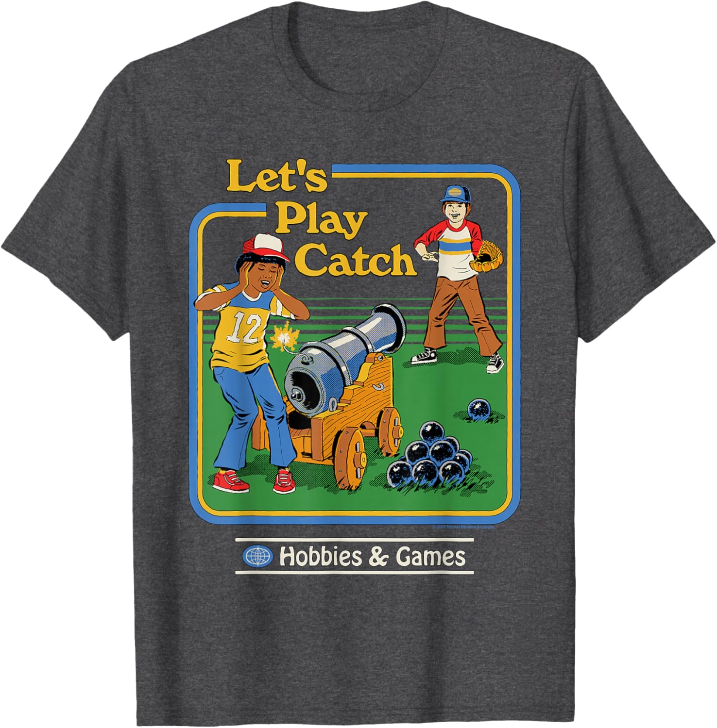 Funny Vintage Let's Play Catch Cannon T-Shirt for Adults - Retro Humor Tee - 2