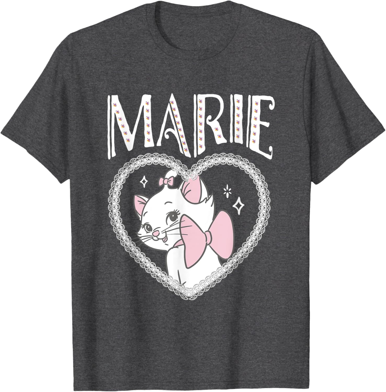 Disney Aristocats Marie Heart Frame Valentine's Day T-Shirt for Cat Lovers - 3
