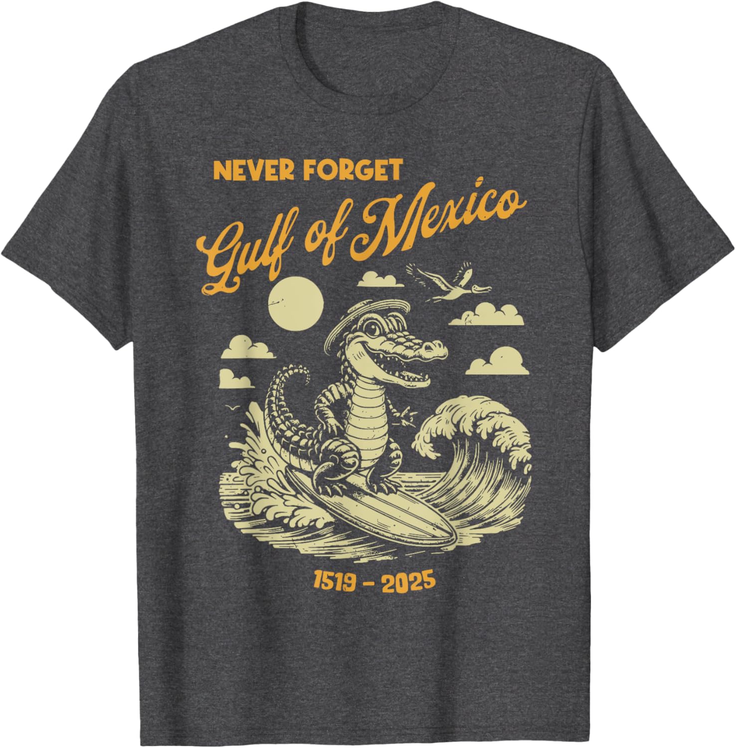 Gulf of Mexico Crocodile T-Shirt for USA Lovers - Fun Casual Wear - 2