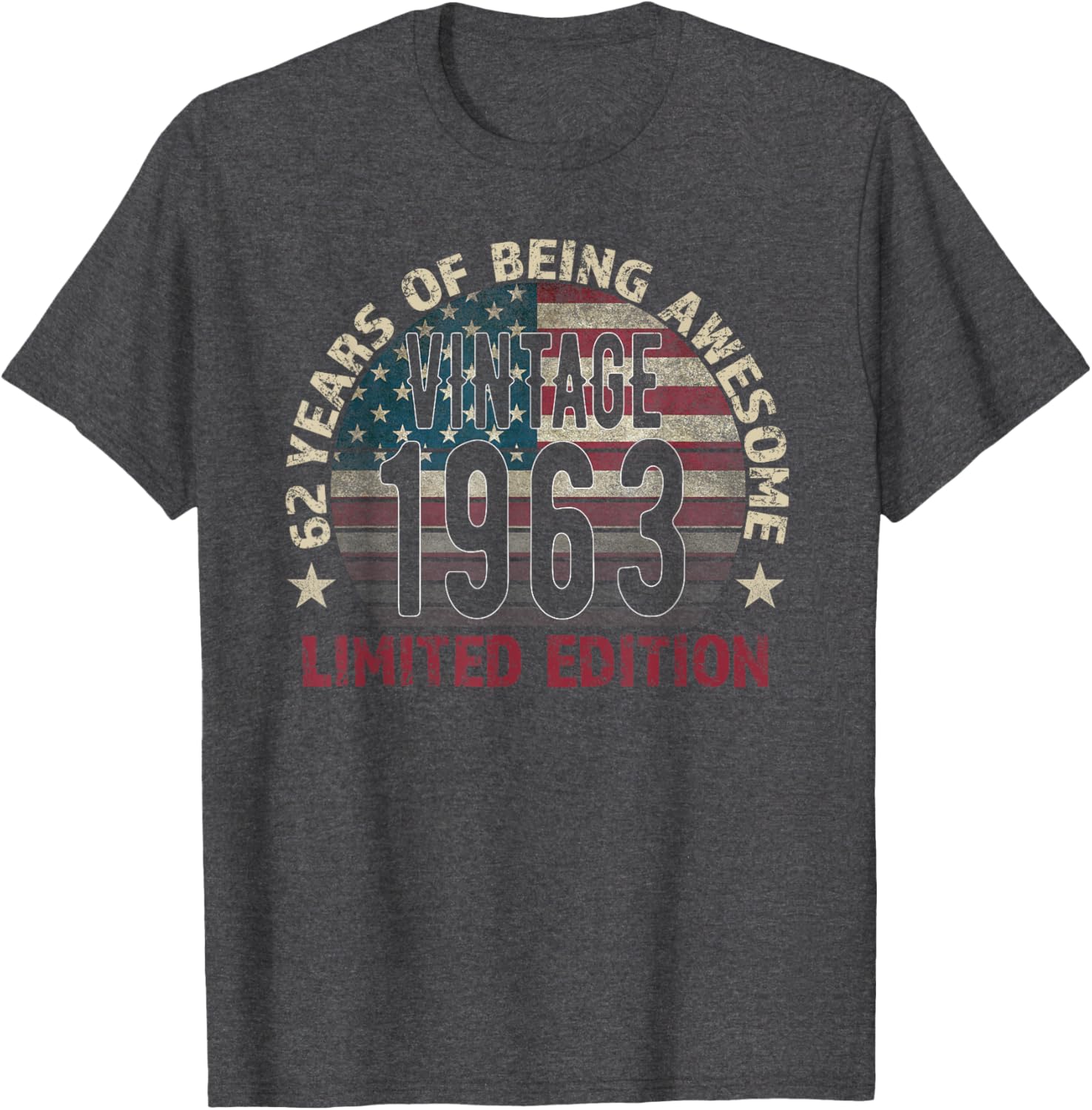 Vintage 62nd Birthday T-Shirt for Men Born in 1963, Perfect Gift Idea - 1