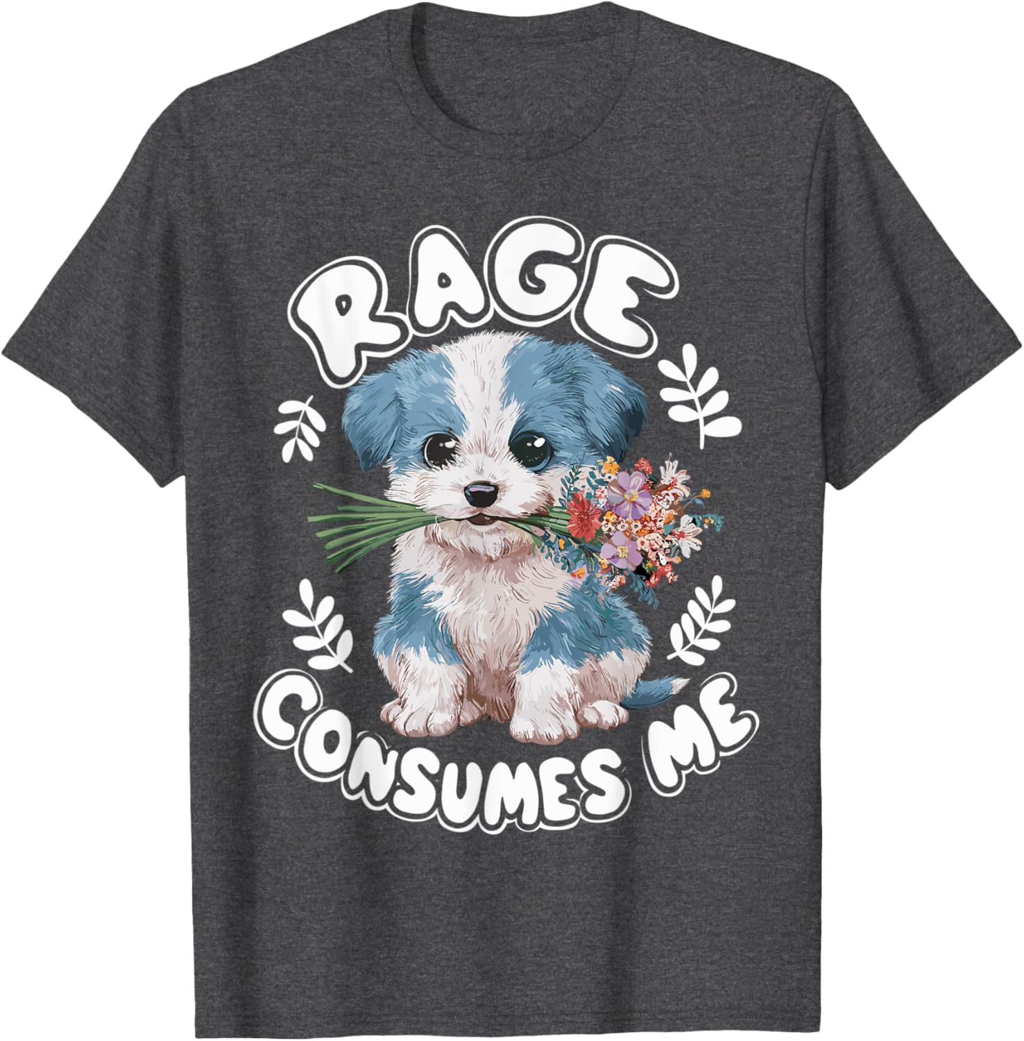 Cute Puppy Rage Cat Meme T-Shirt for Men and Women - Funny Gift Idea - 3