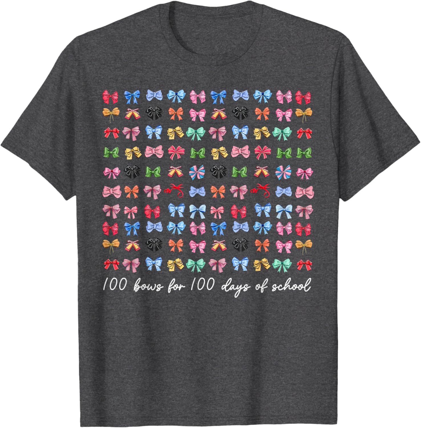 100 Bows For 100 Days Of School T-Shirt for Teachers and Kids - 26