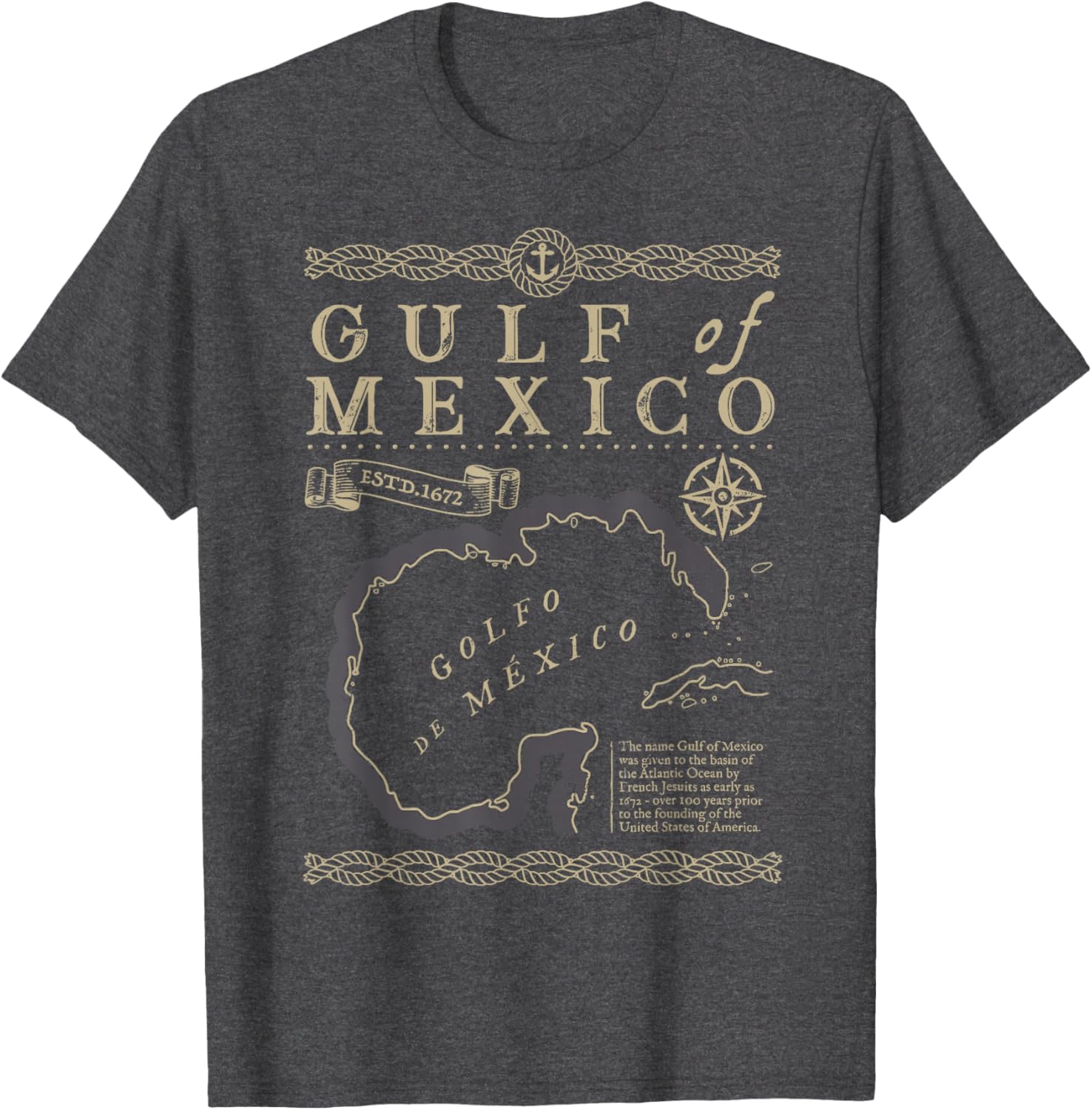 Gulf of Mexico Est 1550 Retro Vintage Beach T-Shirt for Relaxed Style - 14