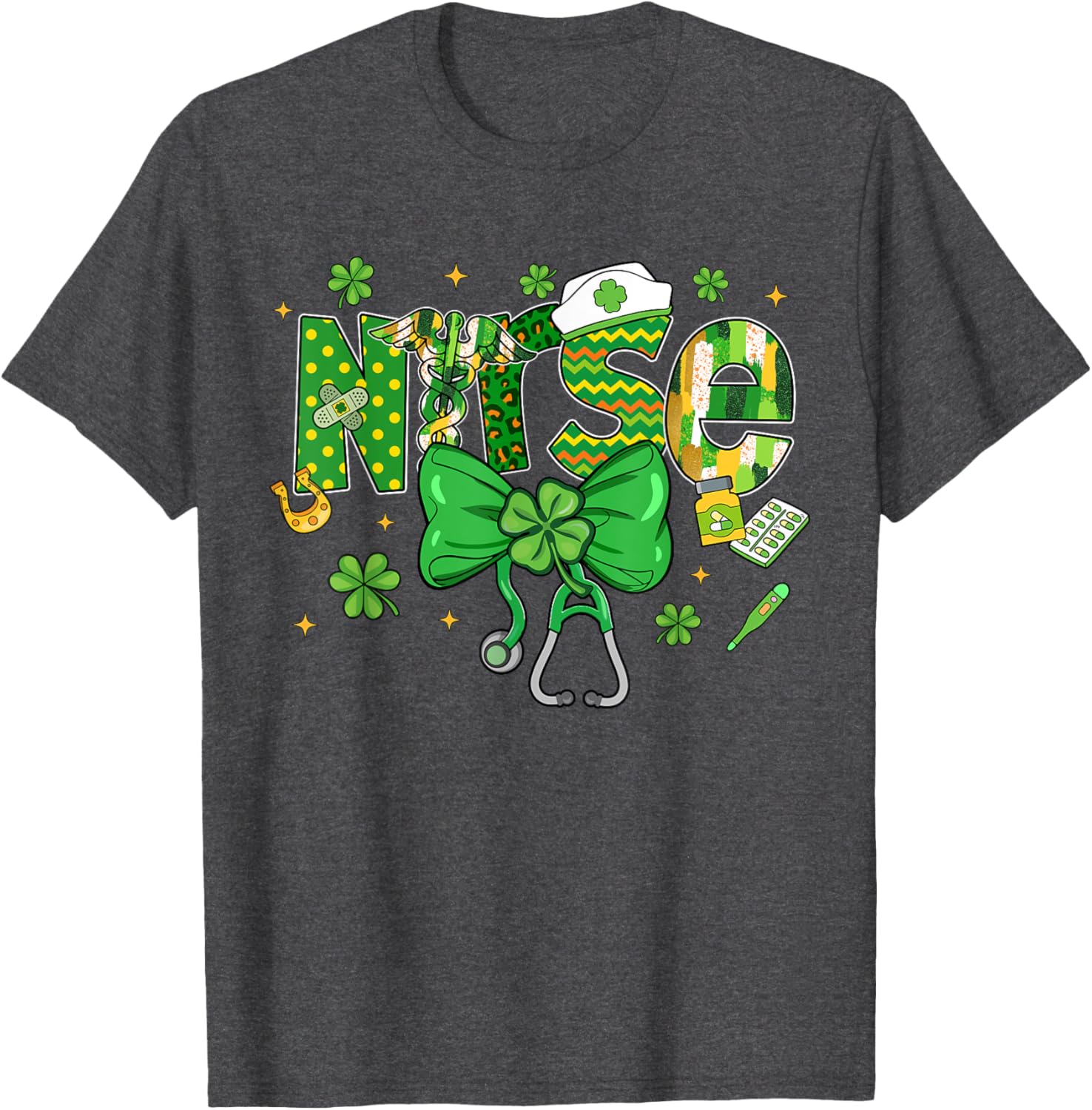 Irish Nurse Stethoscope St Patrick's Day T-Shirt for Healthcare Heroes - 4