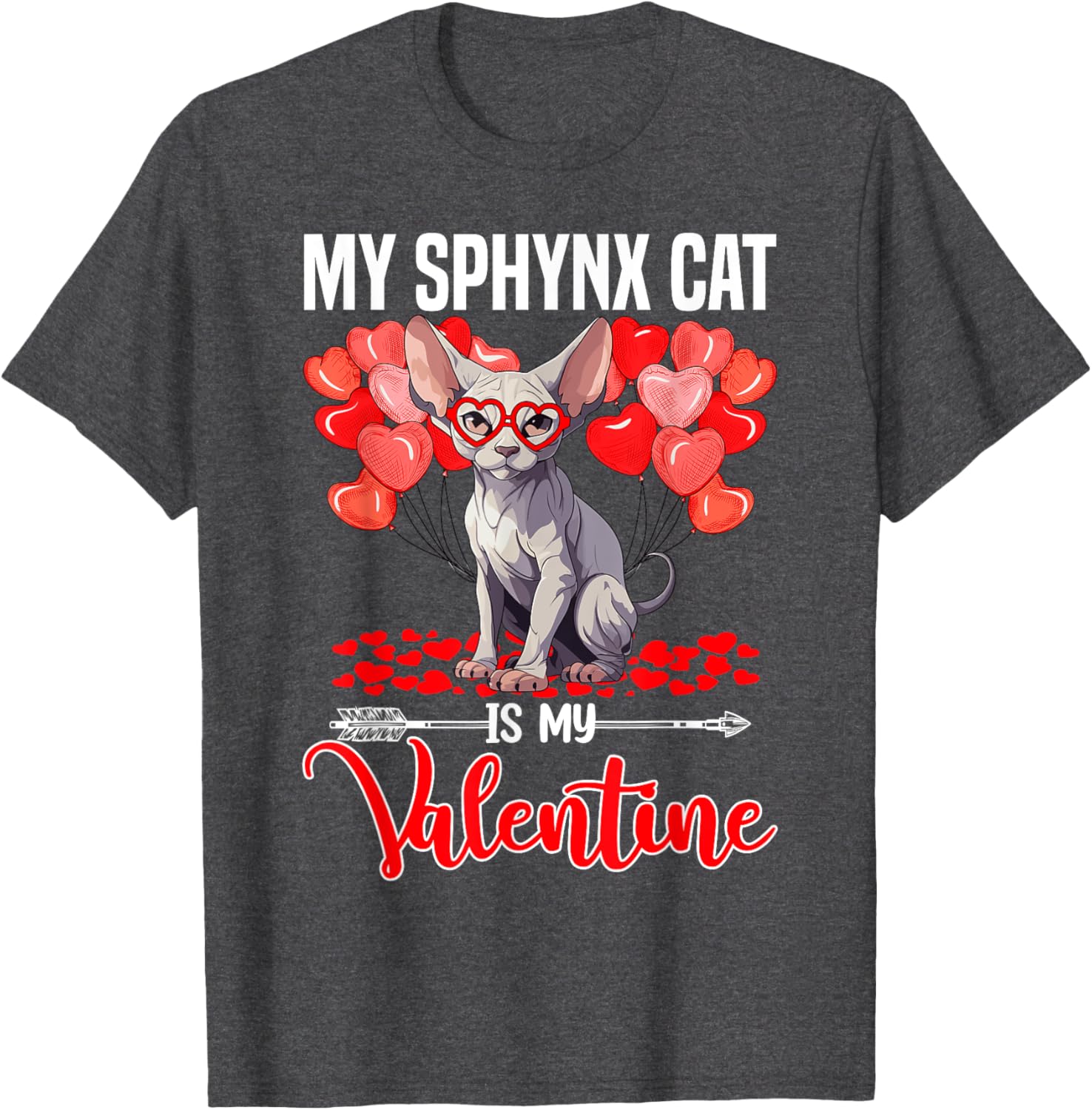 Cute Sphynx Cat Valentine T-Shirt for Boys and Girls - Perfect Gift! - 7